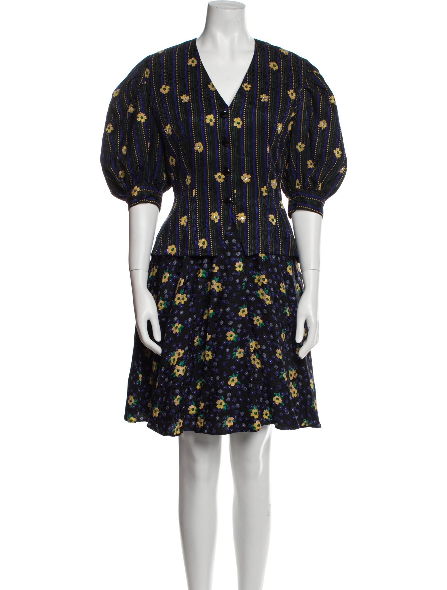 Teri Jon by Rickie Freeman Silk Printed Skirt Set