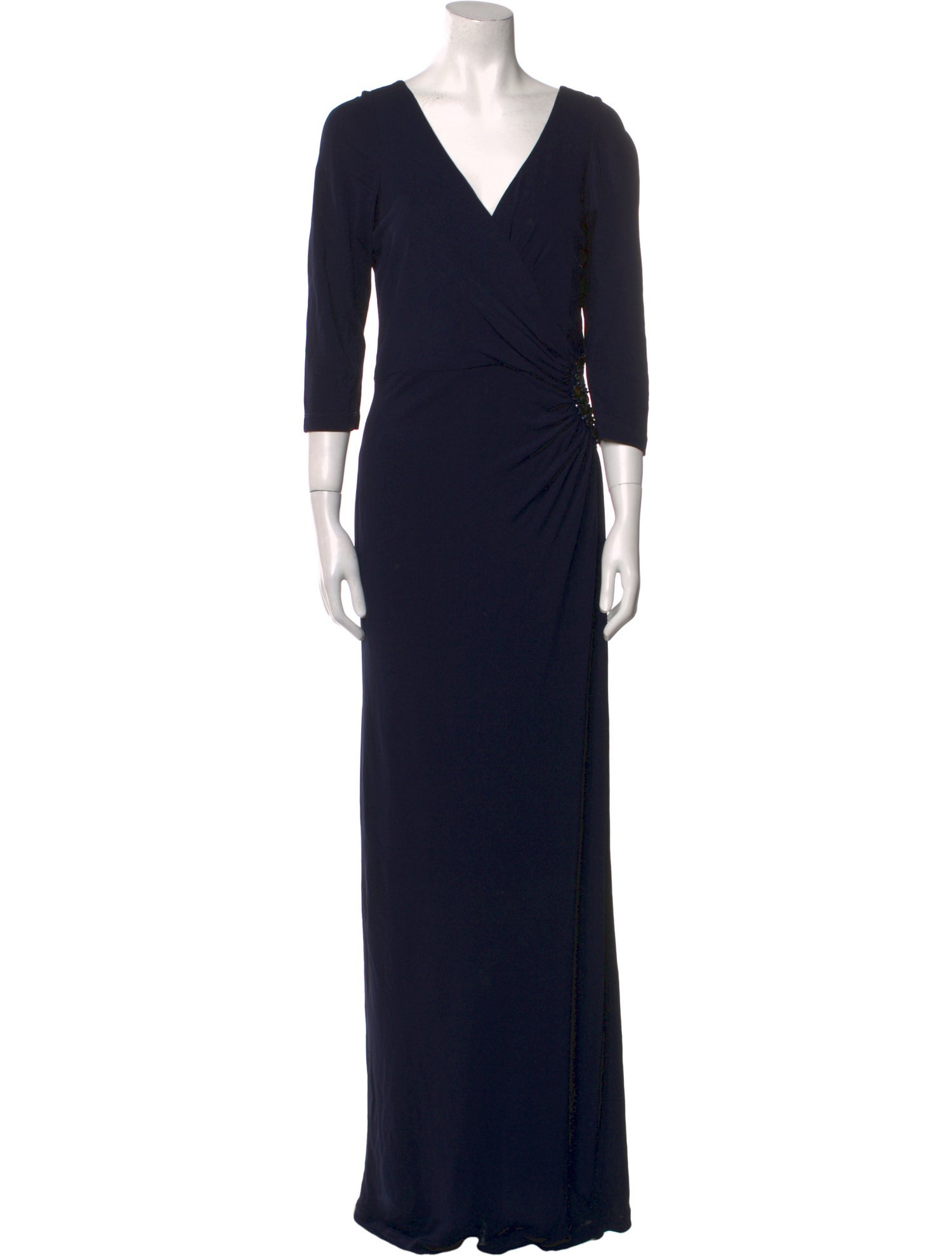 Teri Jon by Rickie Freeman V-Neck Long Dress