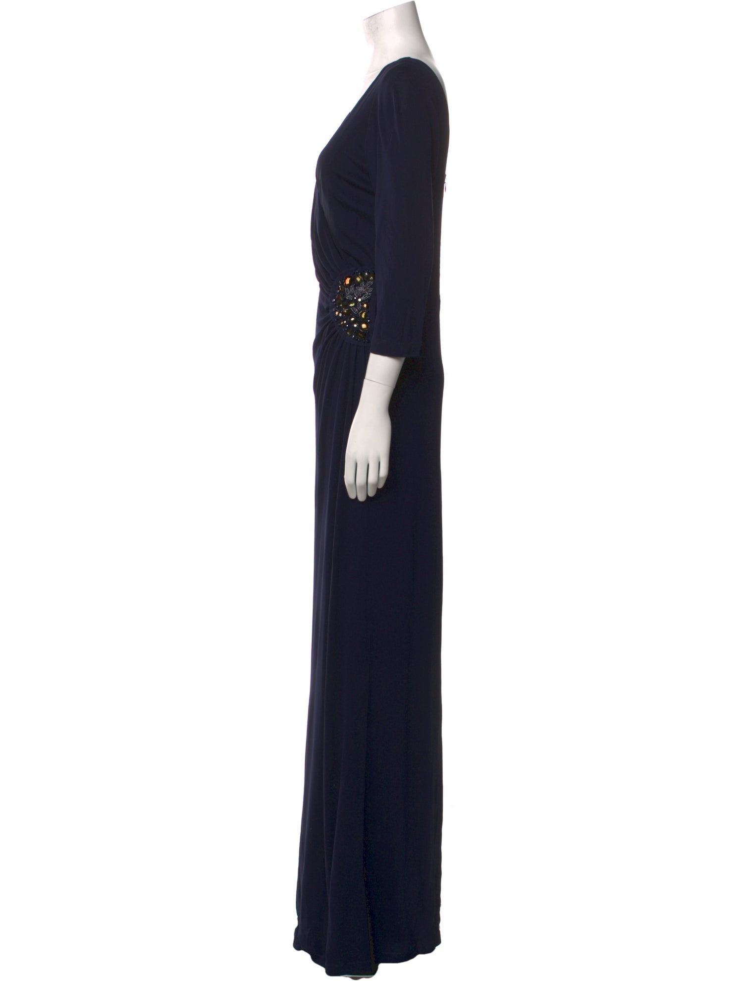 Teri Jon by Rickie Freeman V-Neck Long Dress