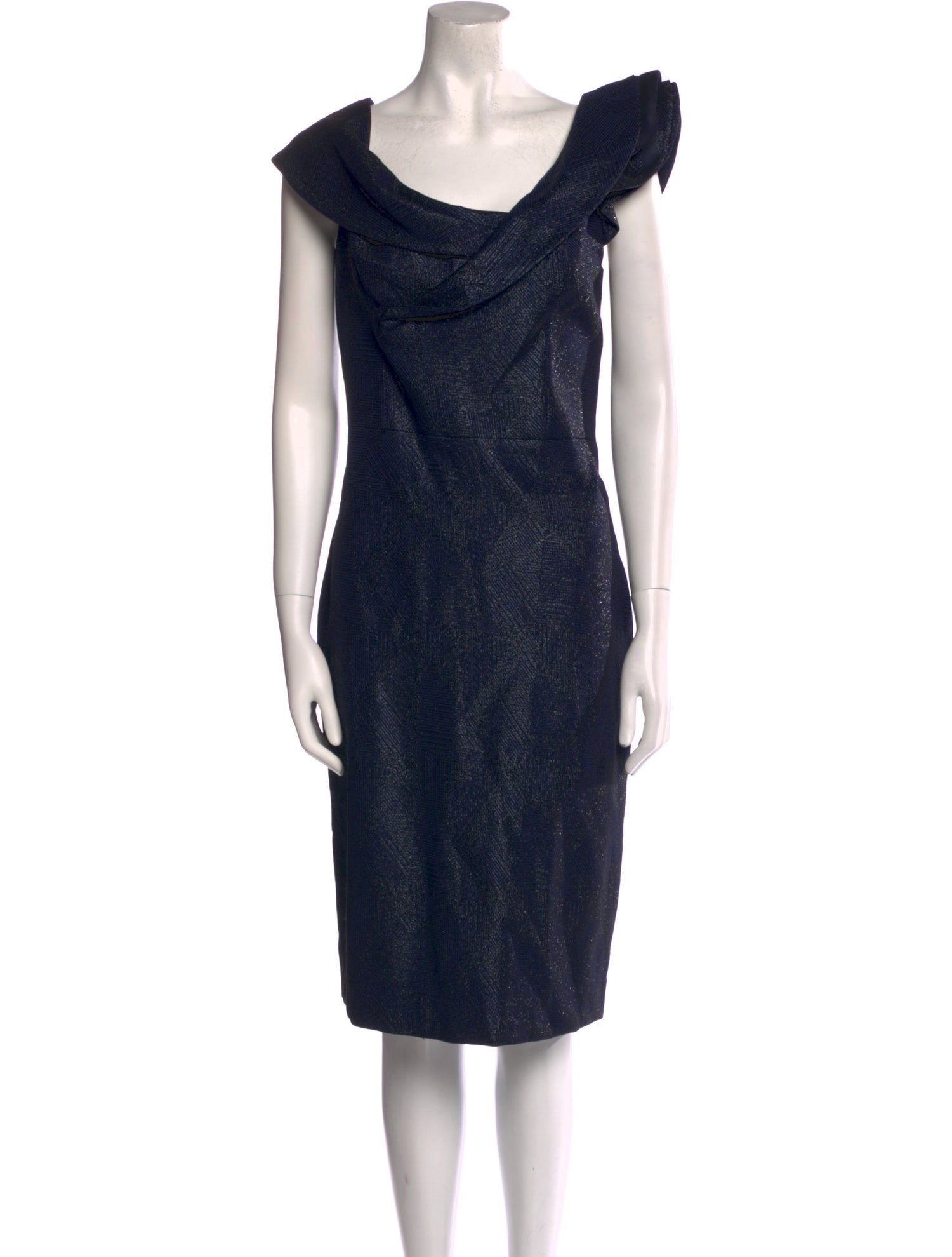 Teri Jon by Rickie Freeman Cowl Neck Midi Length Dress w/ Tags