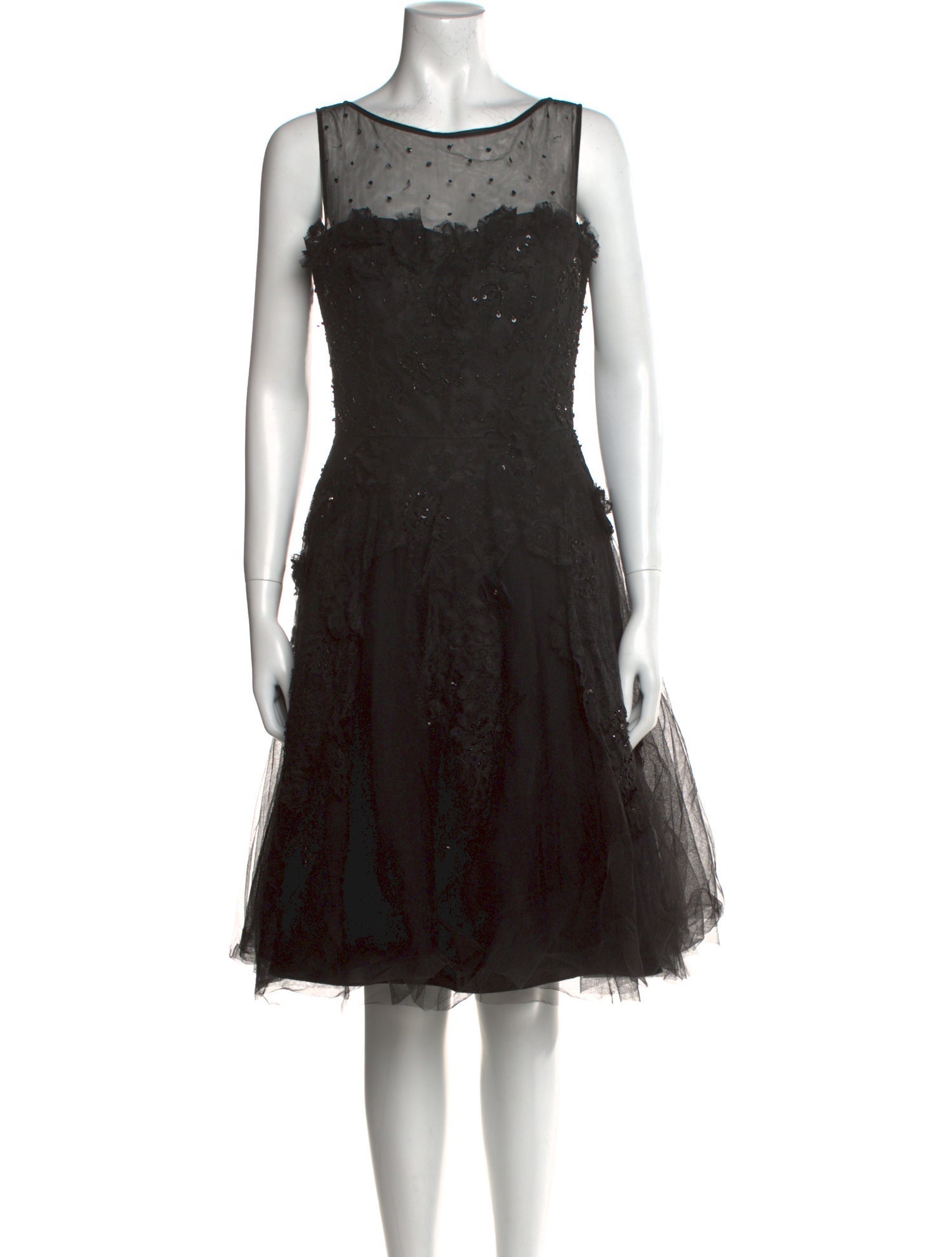 Teri Jon by Rickie Freeman Scoop Neck Knee-Length Dress