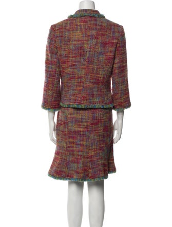 Teri Jon by Rickie Freeman Wool Printed Skirt Suit