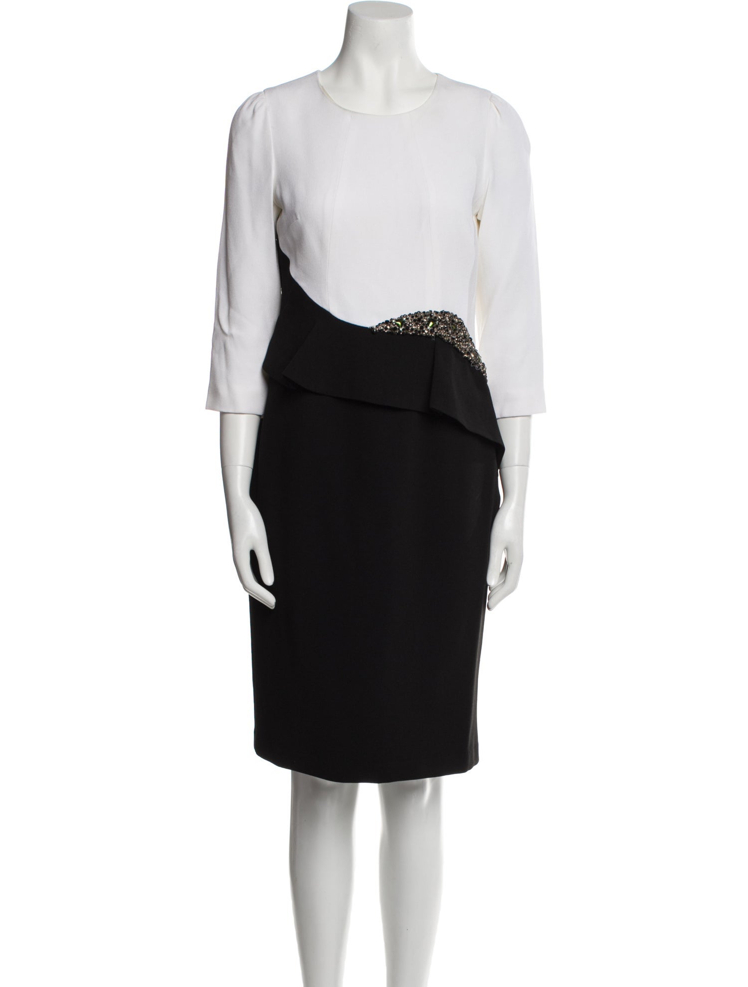 Teri Jon by Rickie Freeman Crew Neck Mini Dress