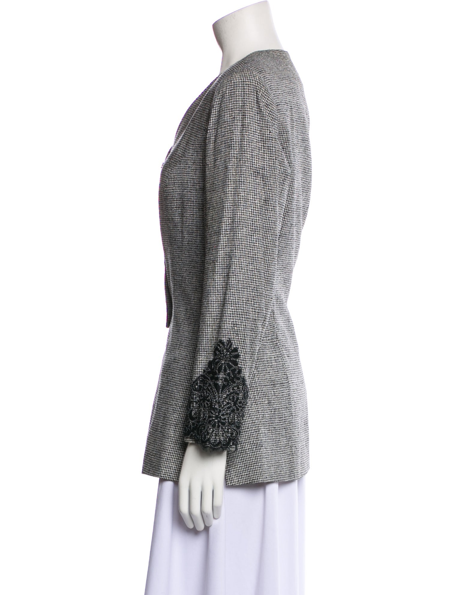 Teri Jon by Rickie Freeman Silk Tweed Pattern Blazer