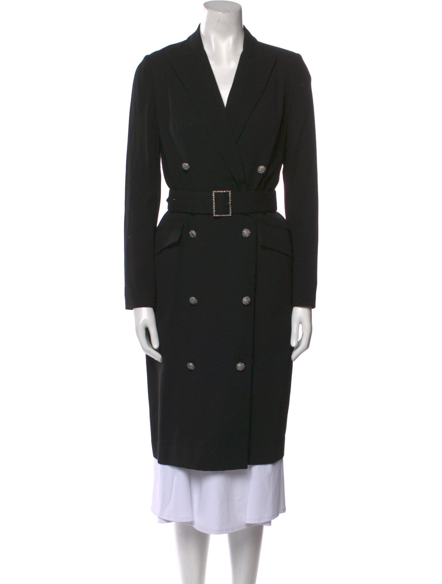 Teri Jon by Rickie Freeman Wool Trench Coat