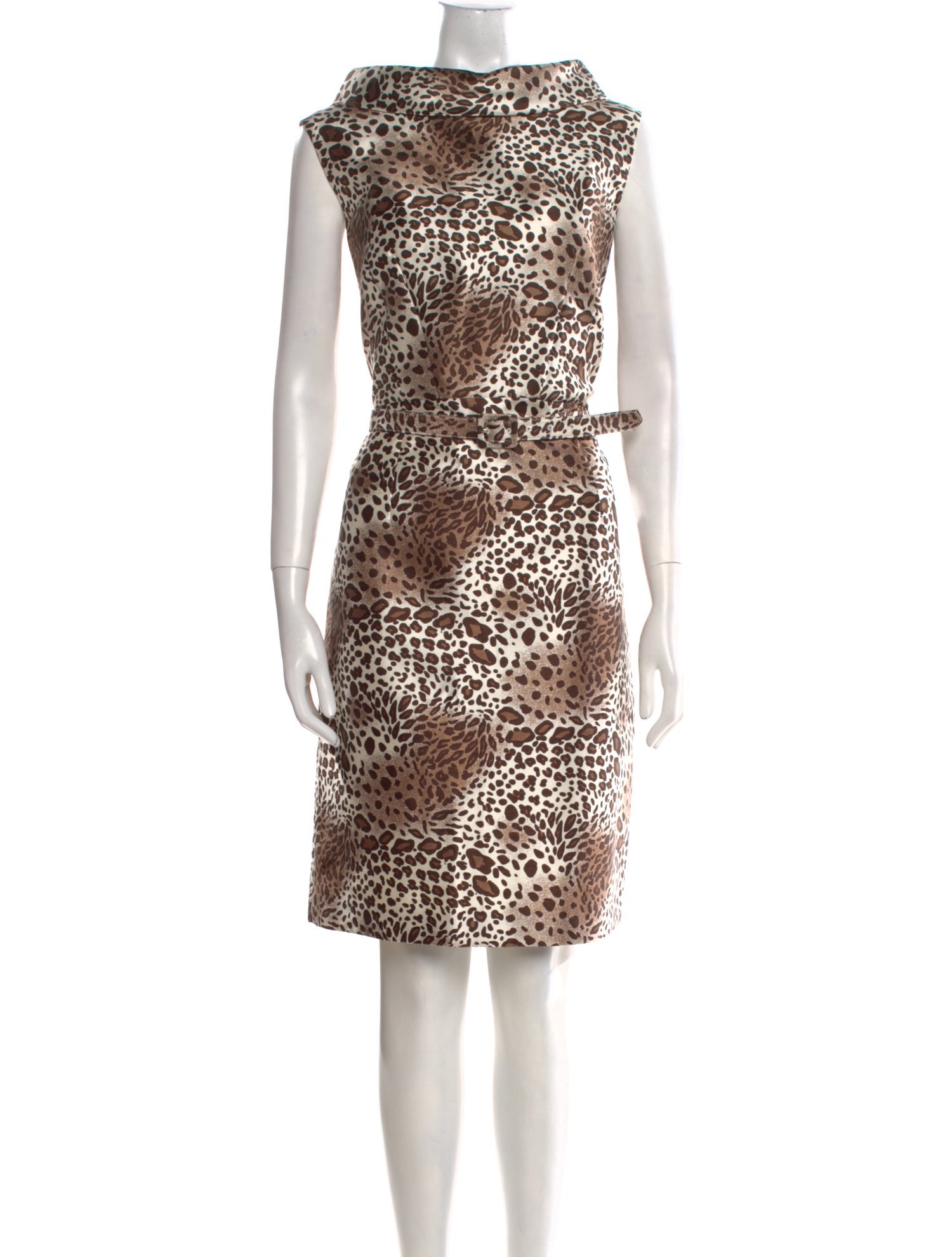 Teri Jon by Rickie Freeman Animal Print Knee-Length Dress
