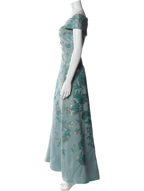 Teri Jon by Rickie Freeman Floral Print Long Dress