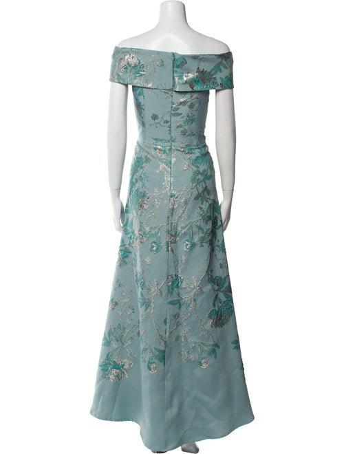 Teri Jon by Rickie Freeman Floral Print Long Dress