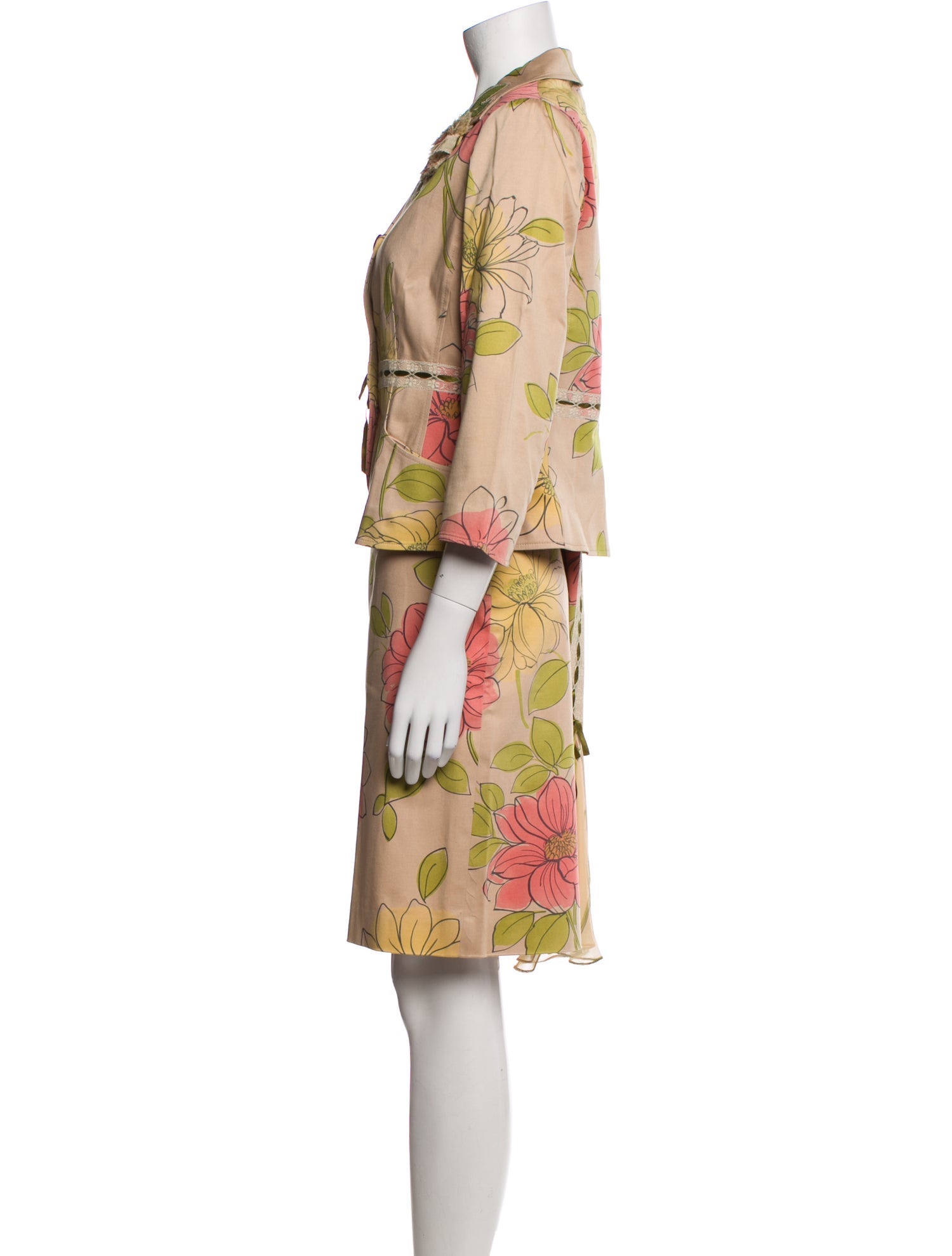 Teri Jon by Rickie Freeman Printed Skirt Suit