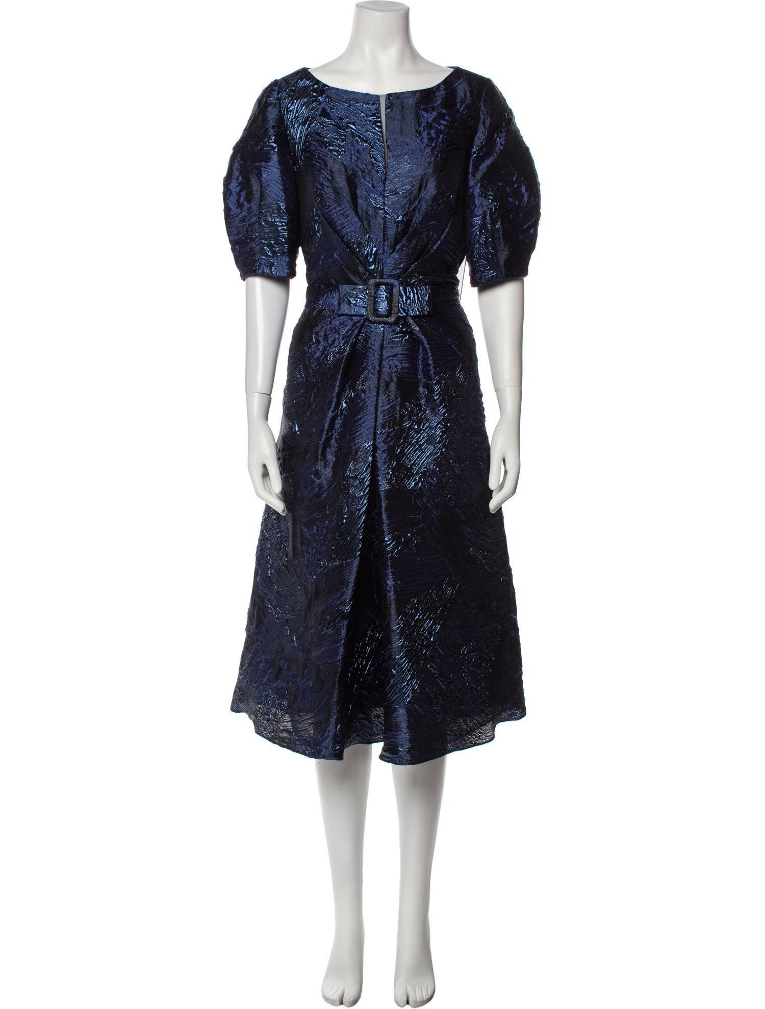 Teri Jon by Rickie Freeman Scoop Neck Midi Length Dress w/ Tags