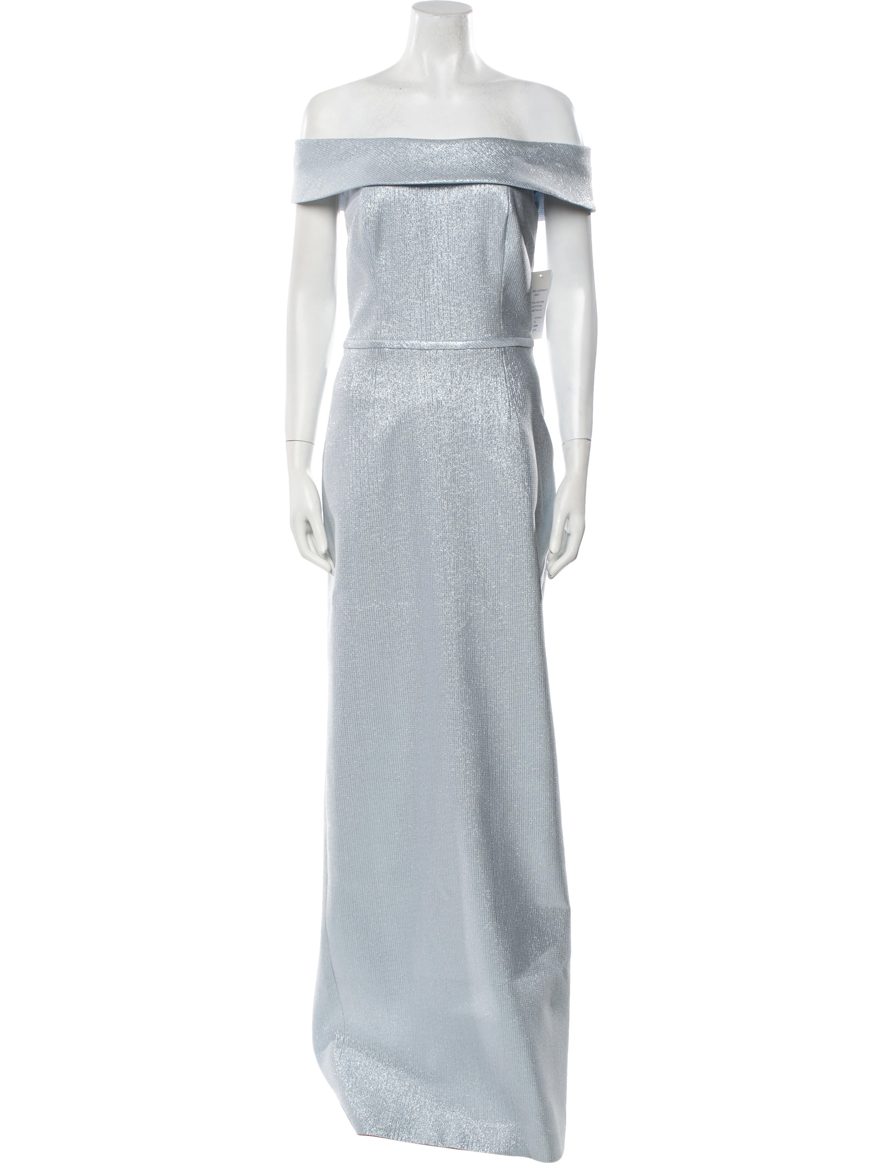 Teri Jon by Rickie Freeman Off-The-Shoulder Long Dress