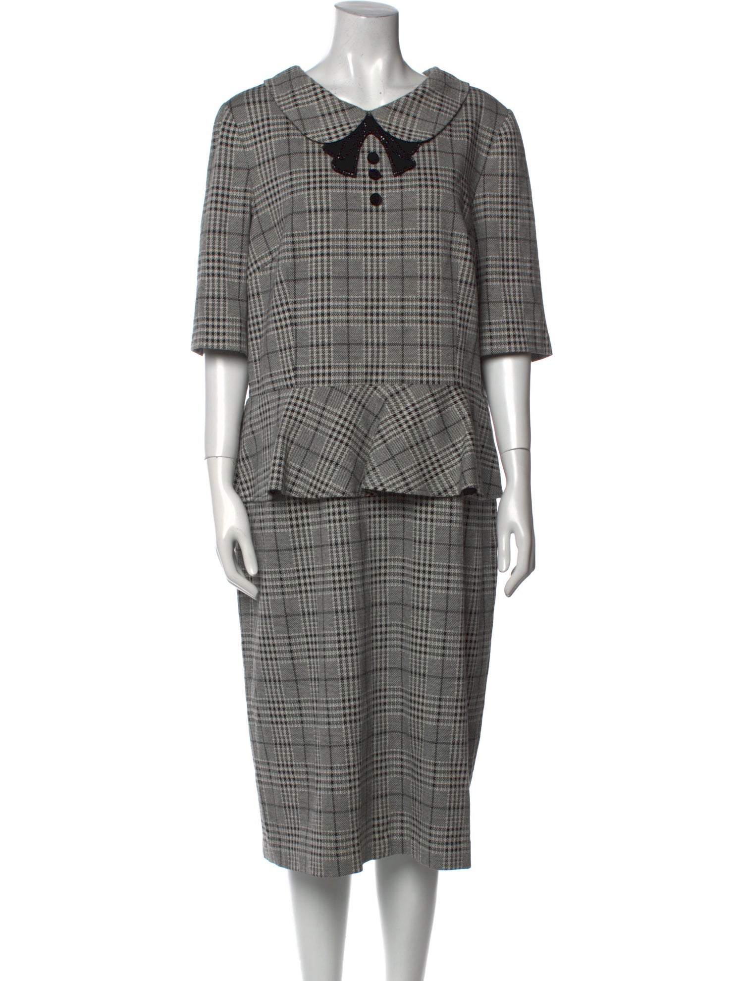 Teri Jon by Rickie Freeman Plaid Print Midi Length Dress