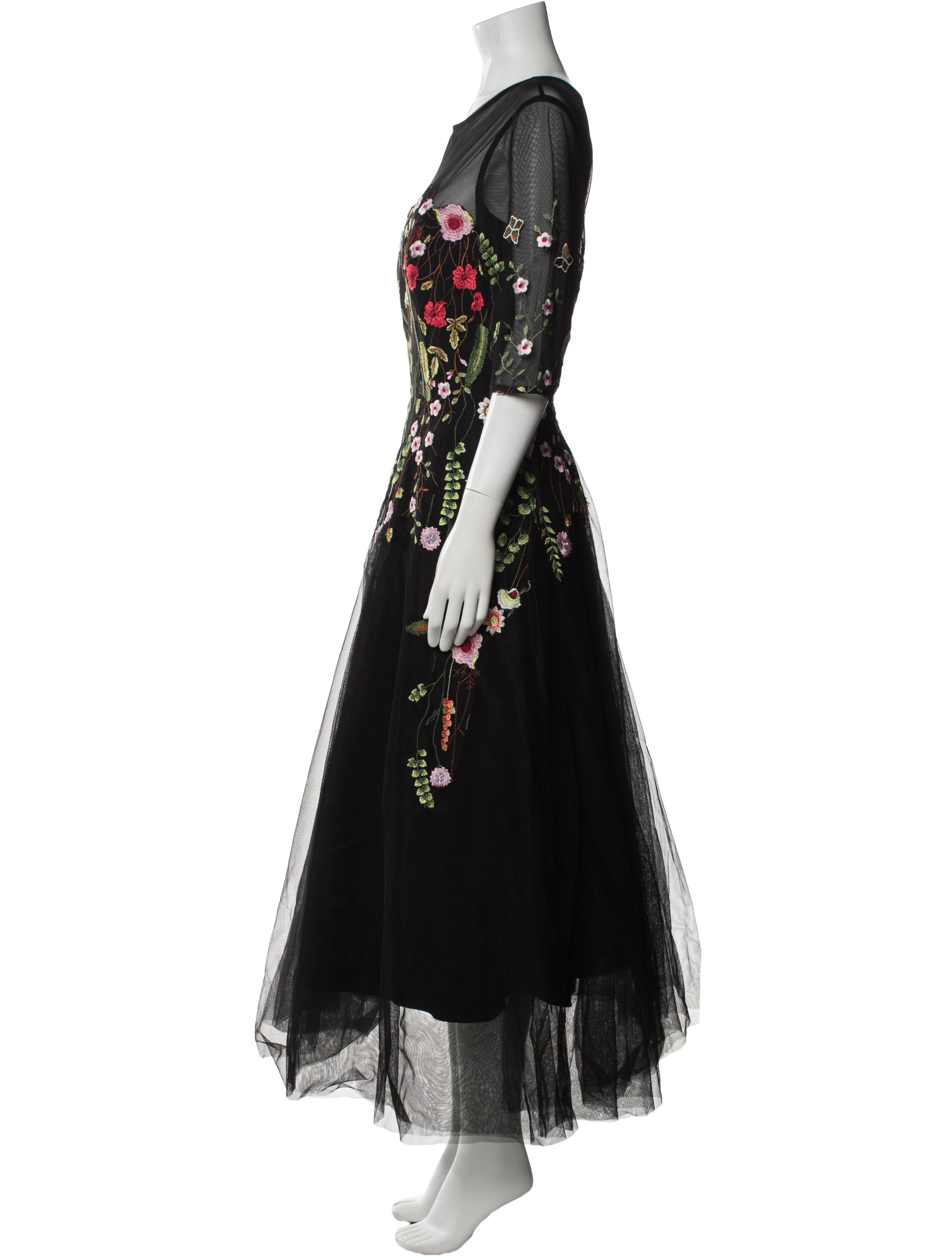 Teri Jon by Rickie Freeman Floral Print Long Dress