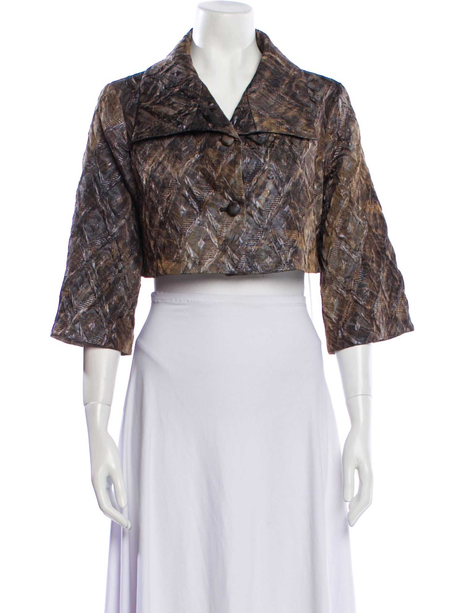 Teri Jon by Rickie Freeman Tweed Pattern Bolero