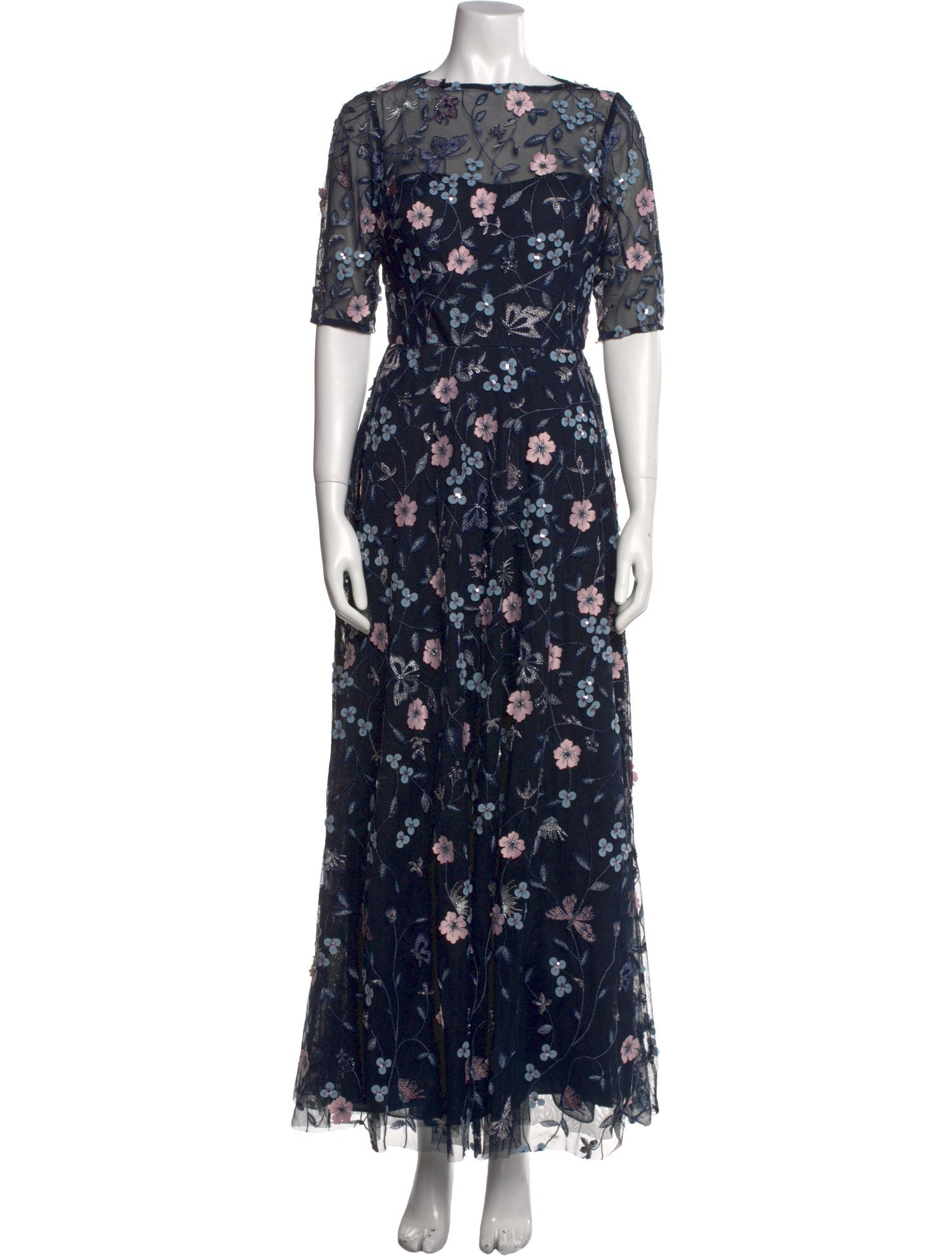 Teri Jon by Rickie Freeman Floral Print Long Dress