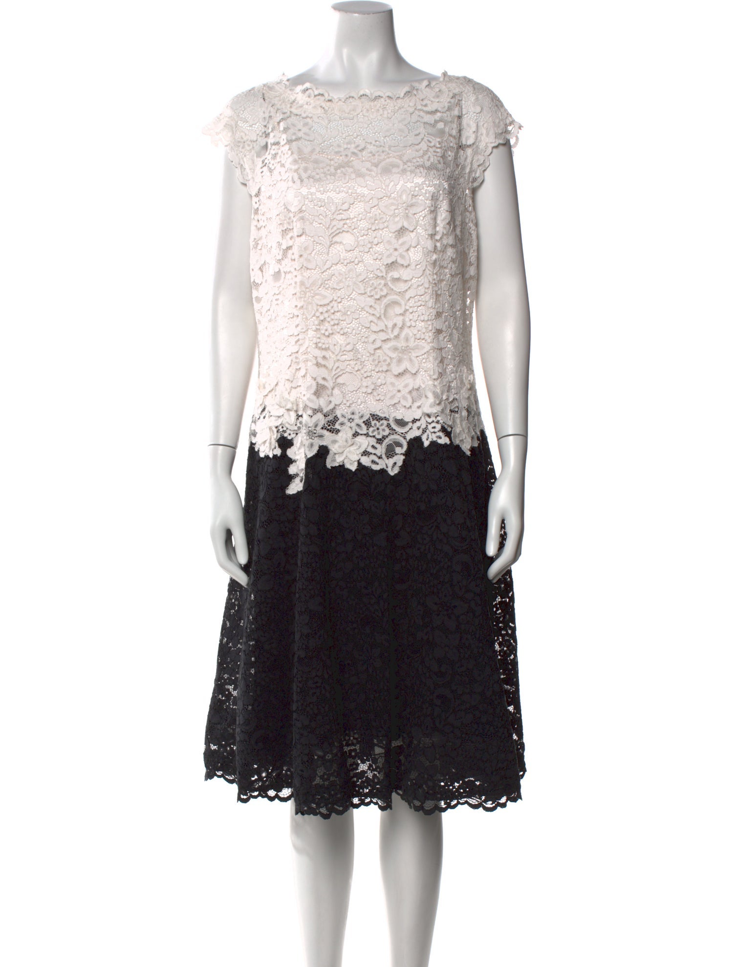 Teri Jon by Rickie Freeman Lace Pattern Knee-Length Dress