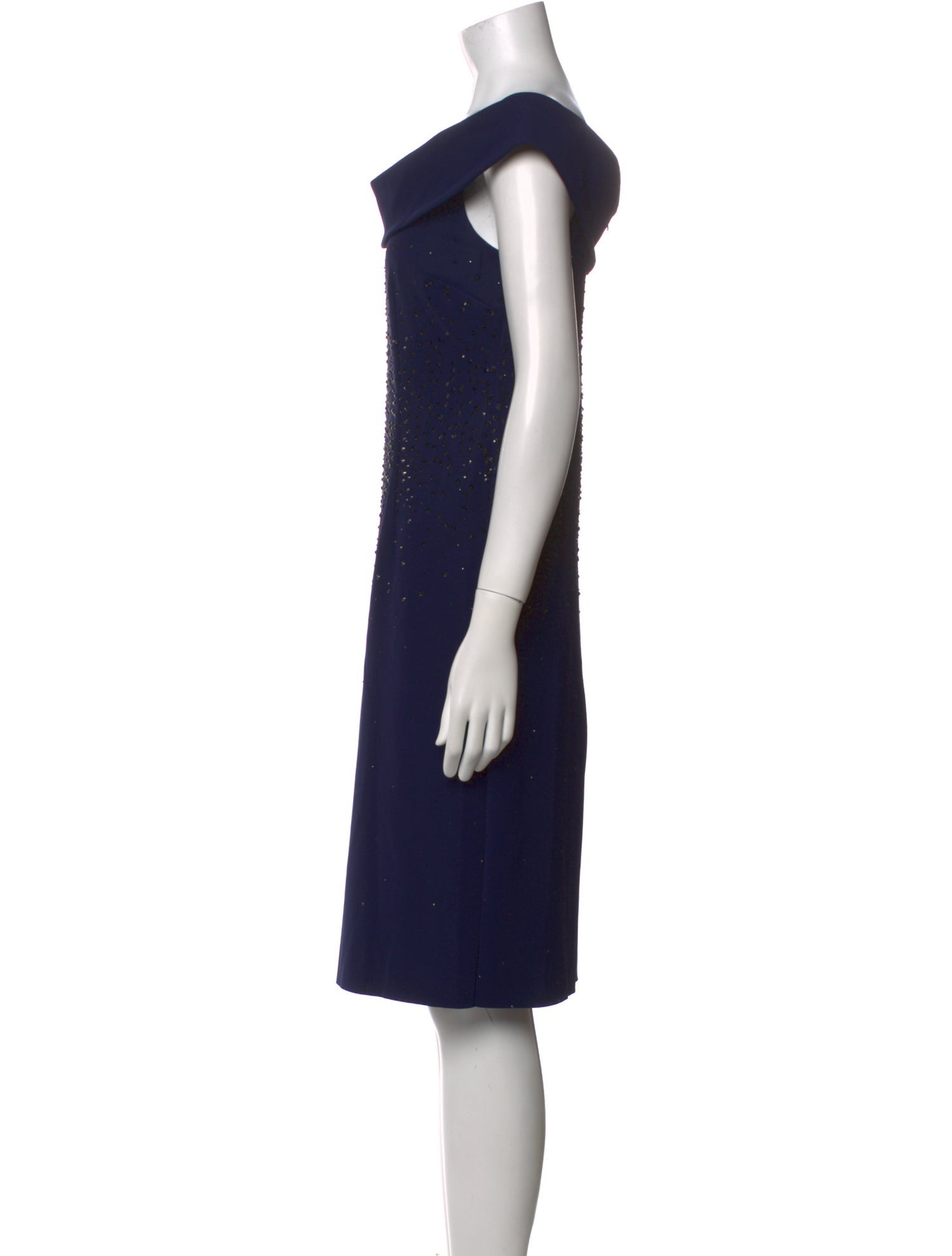 Teri Jon by Rickie Freeman Off-The-Shoulder Knee-Length Dress