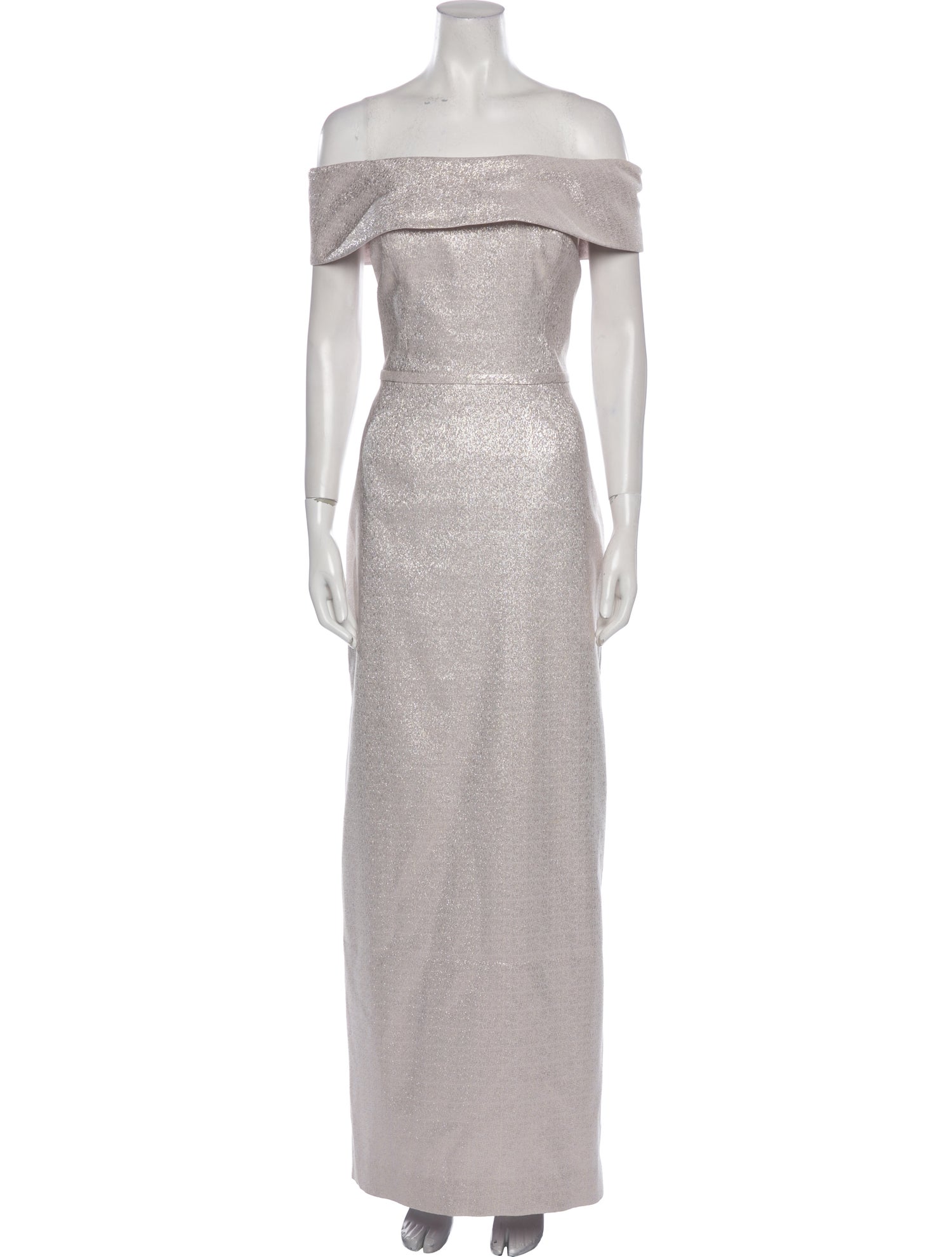 Teri Jon by Rickie Freeman Off-The-Shoulder Long Dress