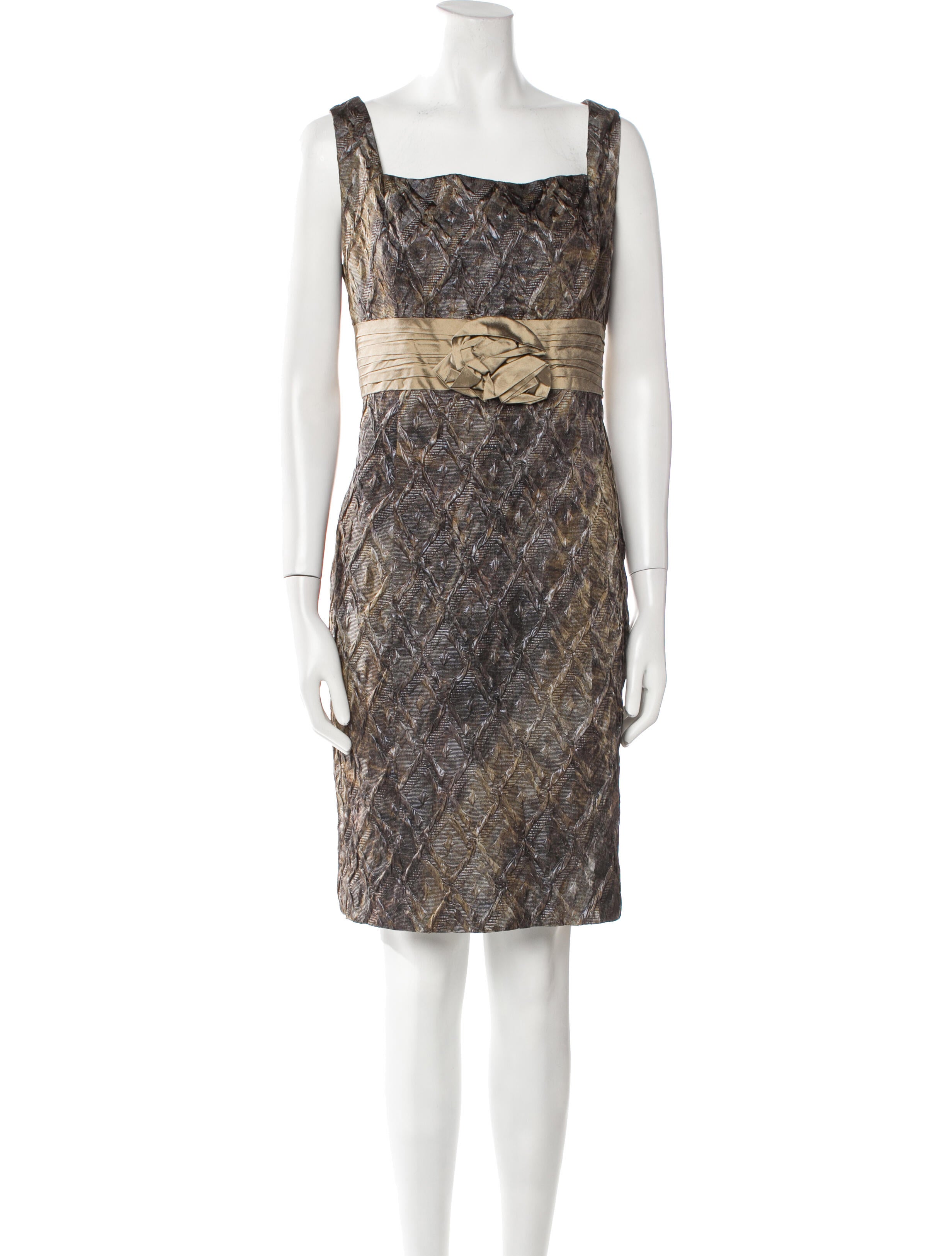 Teri Jon by Rickie Freeman Lace Pattern Knee-Length Dress