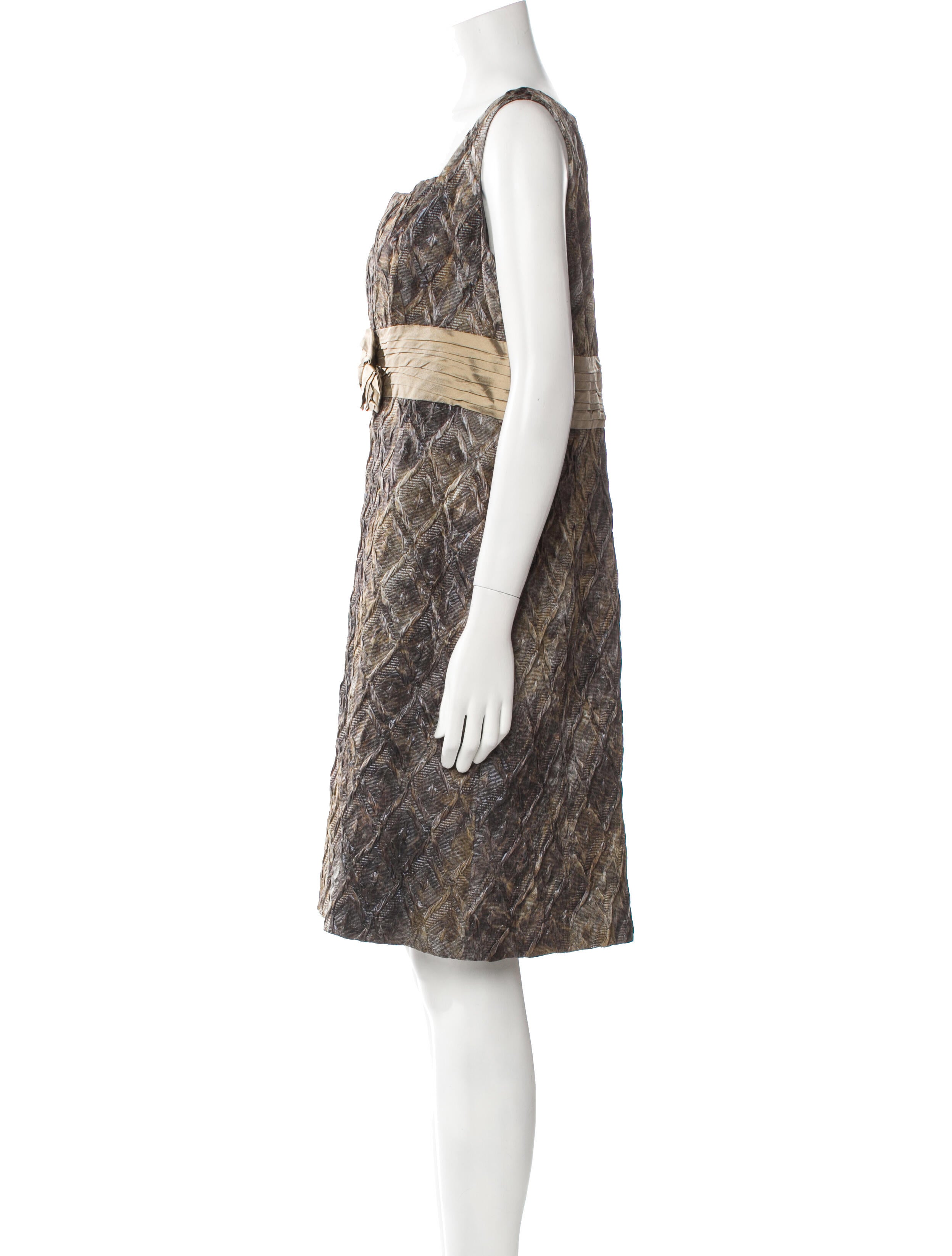 Teri Jon by Rickie Freeman Lace Pattern Knee-Length Dress
