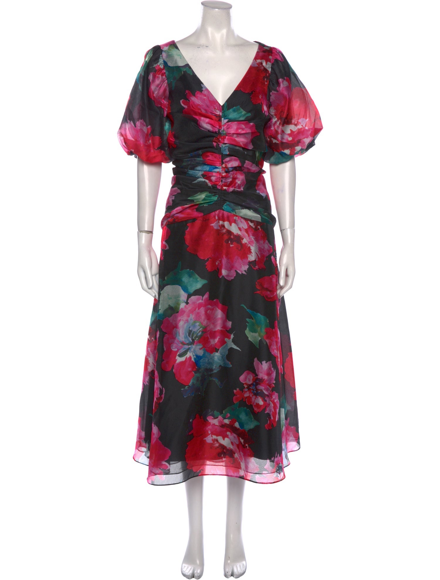 Teri Jon by Rickie Freeman Floral Print Long Dress