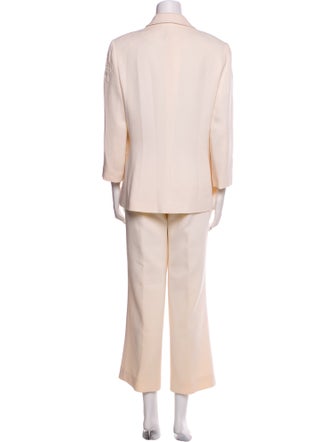 Teri Jon by Rickie Freeman Wool Sequin Embellishments Pantsuit