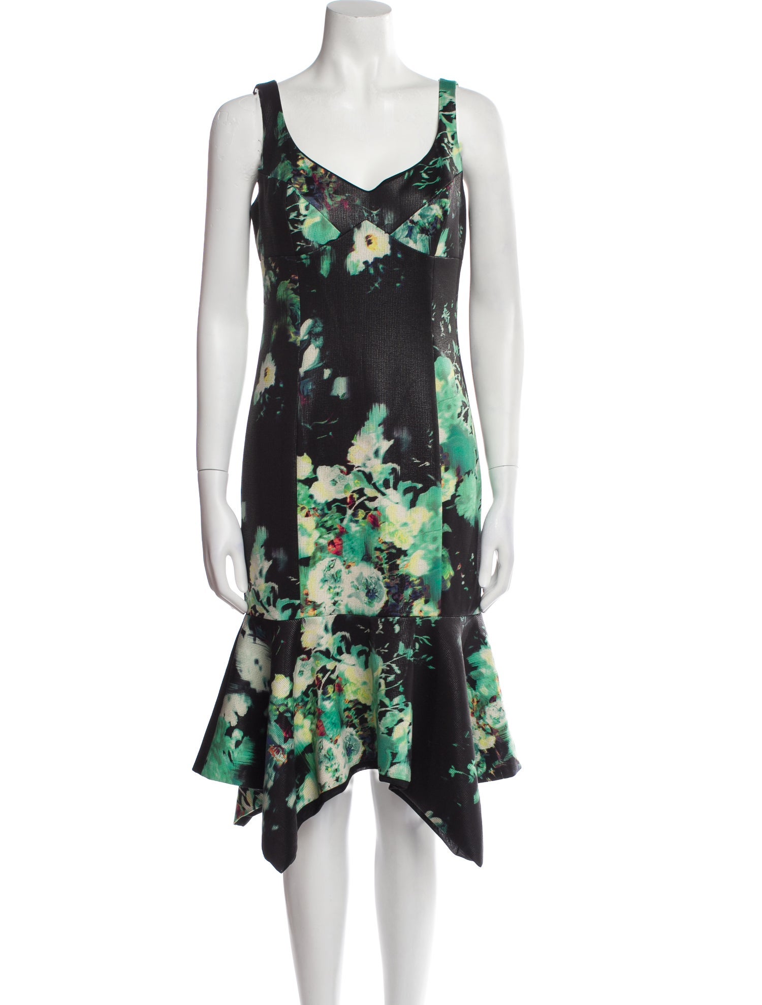 Teri Jon by Rickie Freeman Floral Print Midi Length Dress