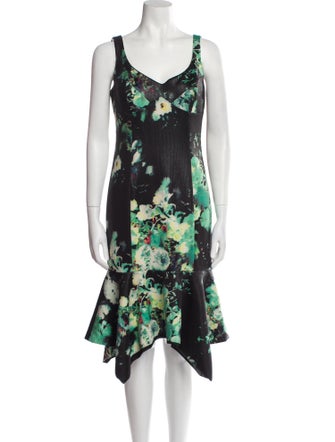 Teri Jon by Rickie Freeman Floral Print Midi Length Dress