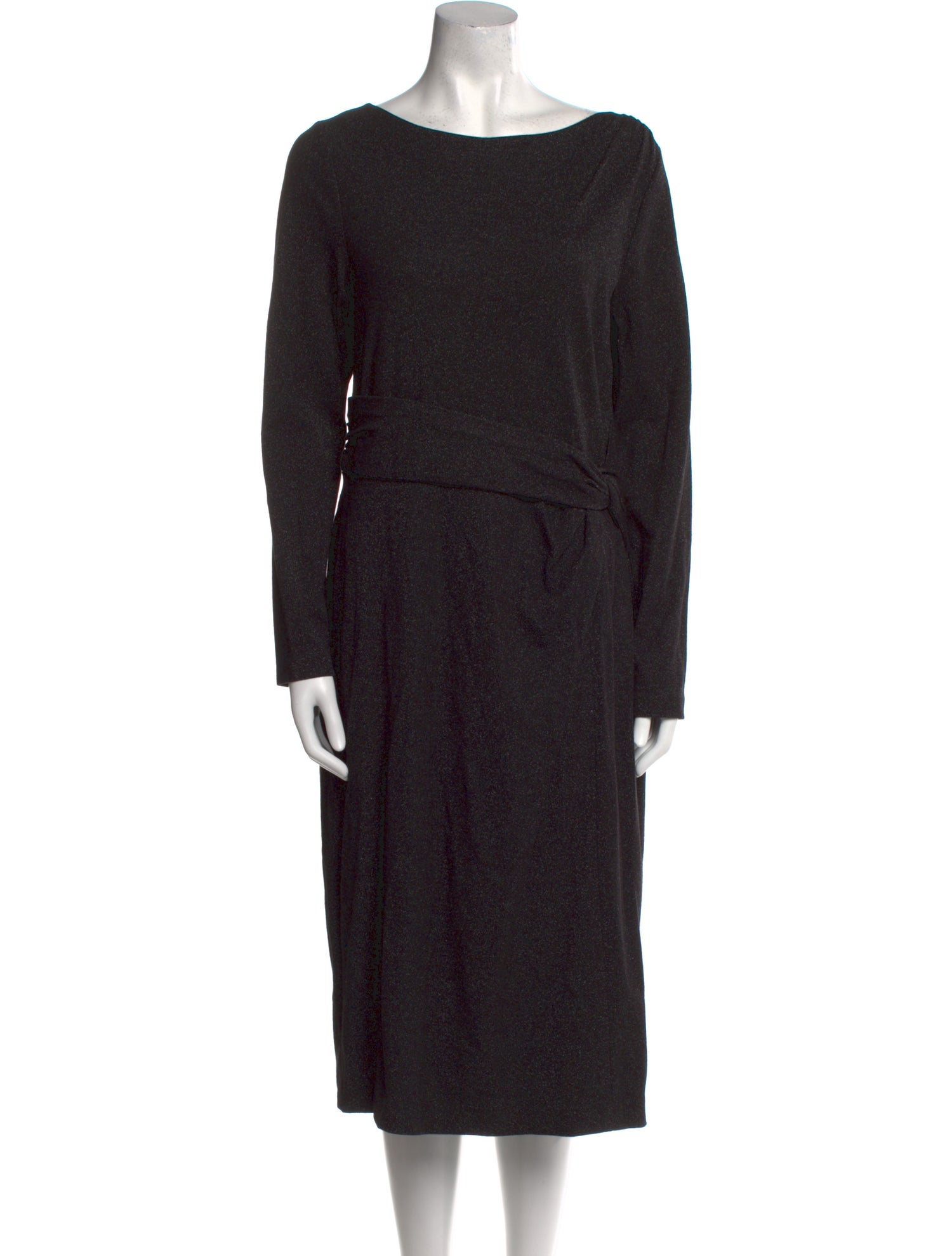 Teri Jon by Rickie Freeman Bateau Neckline Midi Length Dress