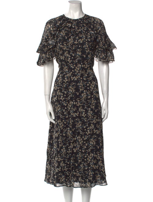 Teri Jon by Rickie Freeman Floral Print Midi Length Dress