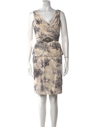 Teri Jon by Rickie Freeman Printed Knee-Length Dress