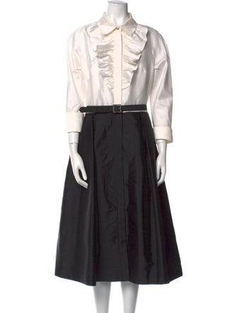 Teri Jon by Rickie Freeman Colorblock Pattern Midi Length Dress