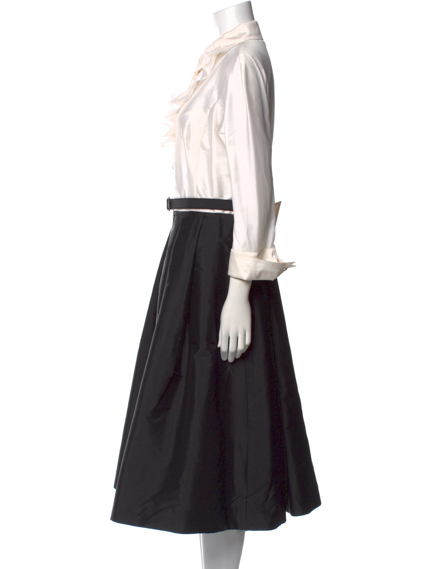 Teri Jon by Rickie Freeman Colorblock Pattern Midi Length Dress