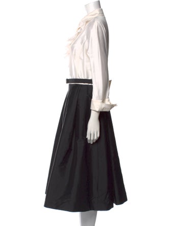 Teri Jon by Rickie Freeman Colorblock Pattern Midi Length Dress