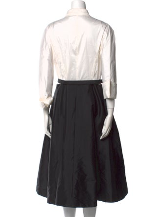 Teri Jon by Rickie Freeman Colorblock Pattern Midi Length Dress