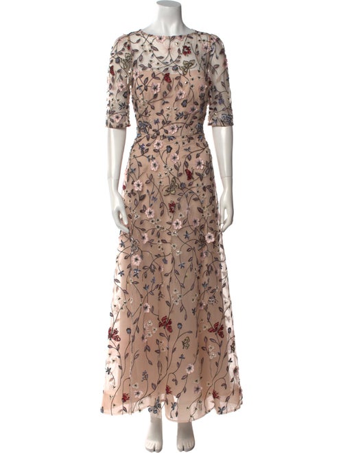 Teri Jon by Rickie Freeman Floral Print Long Dress