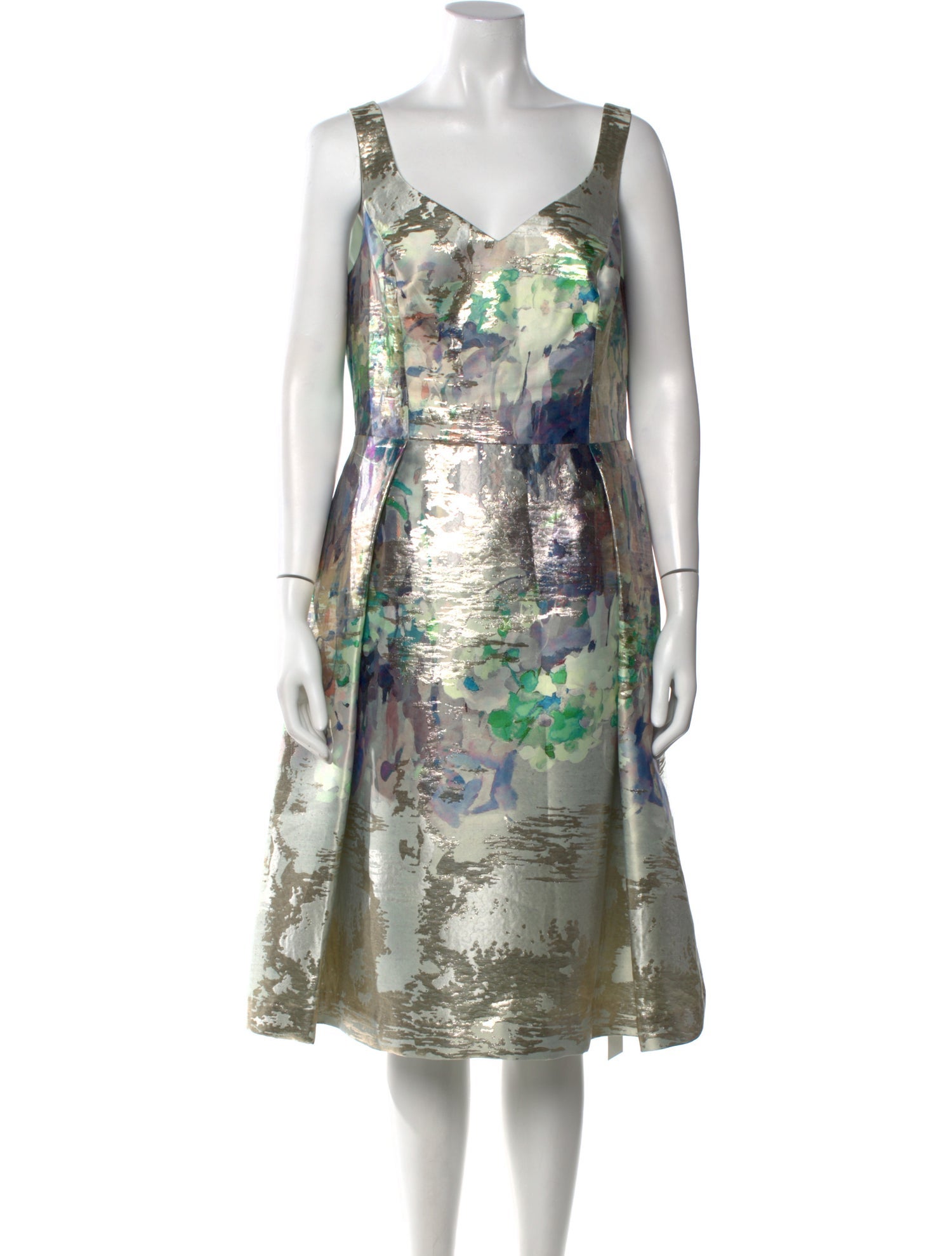 Teri Jon by Rickie Freeman Printed Midi Length Dress