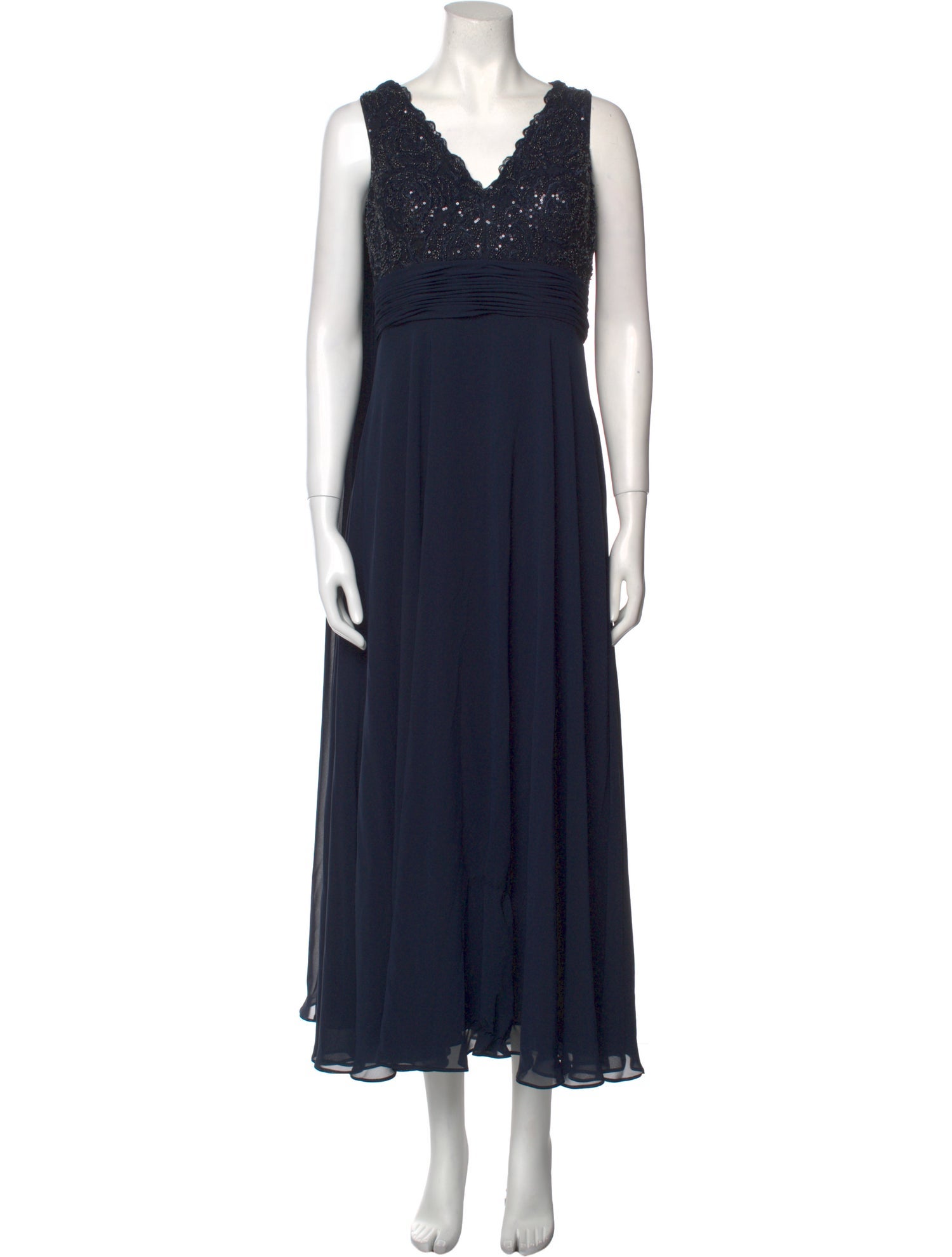 Teri Jon by Rickie Freeman V-Neck Long Dress