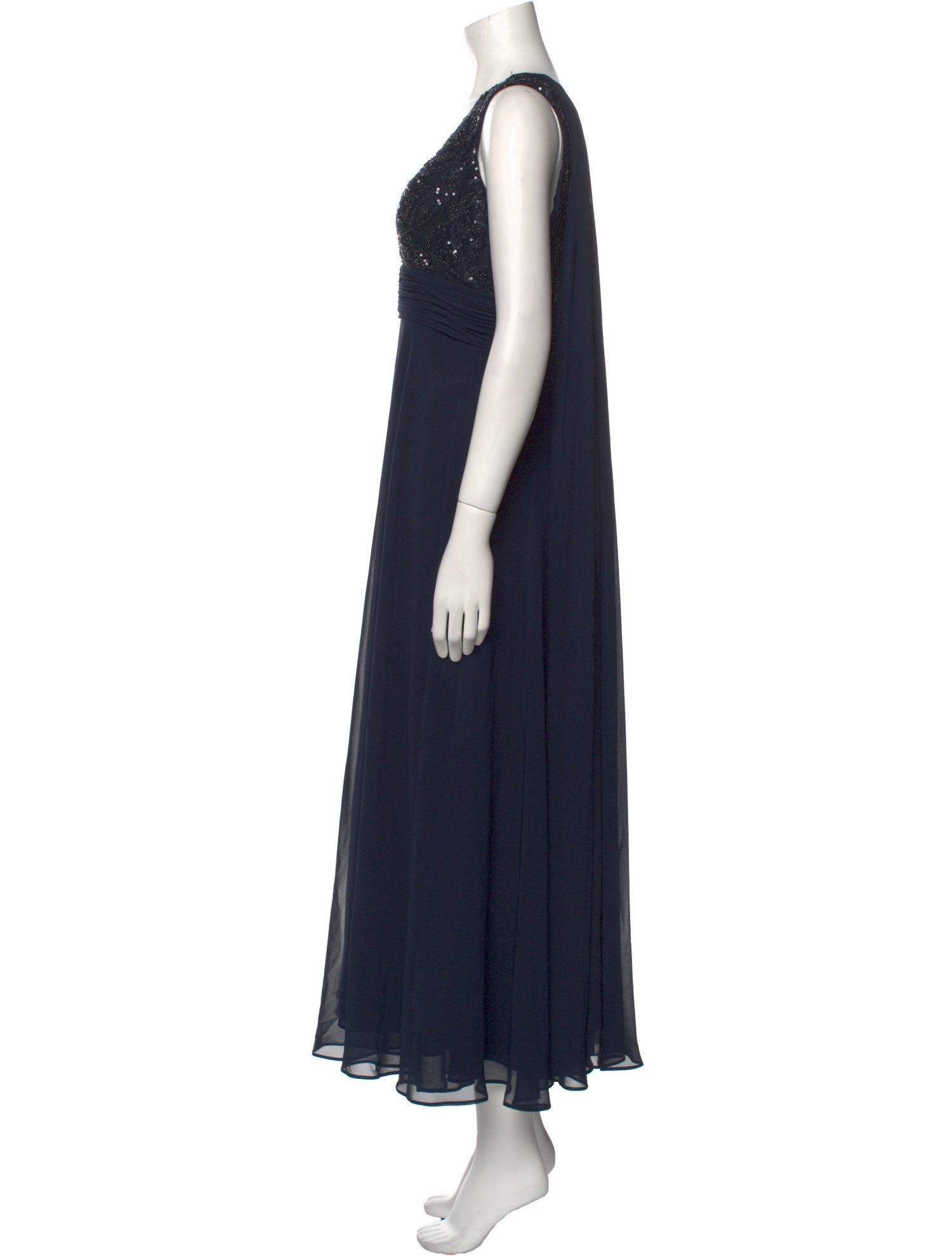 Teri Jon by Rickie Freeman V-Neck Long Dress