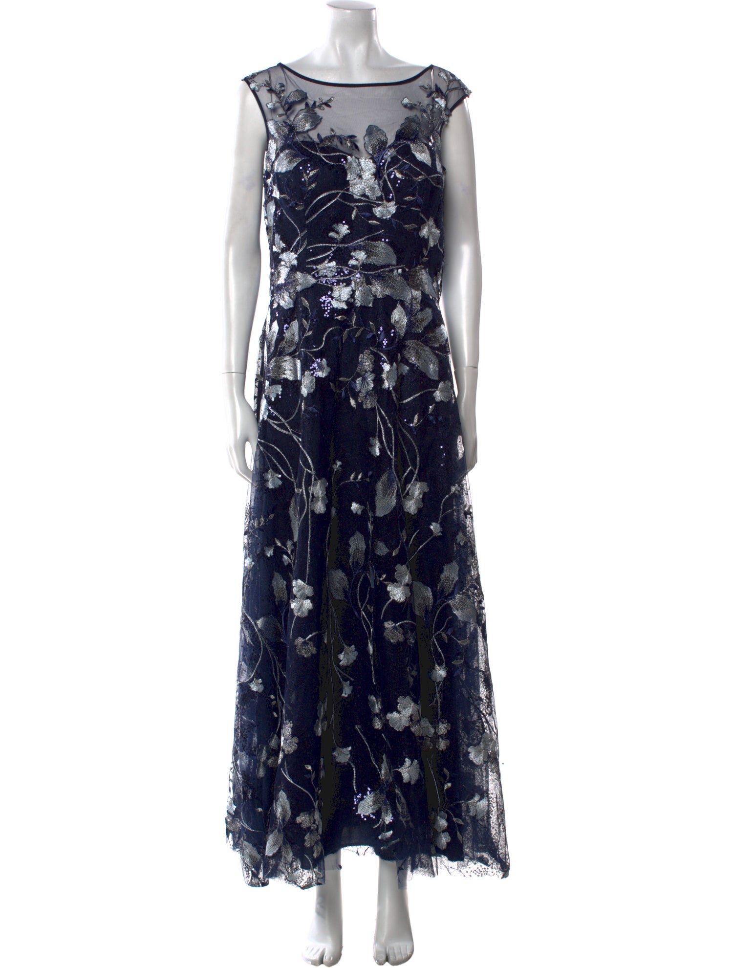 Teri Jon by Rickie Freeman Floral Print Long Dress