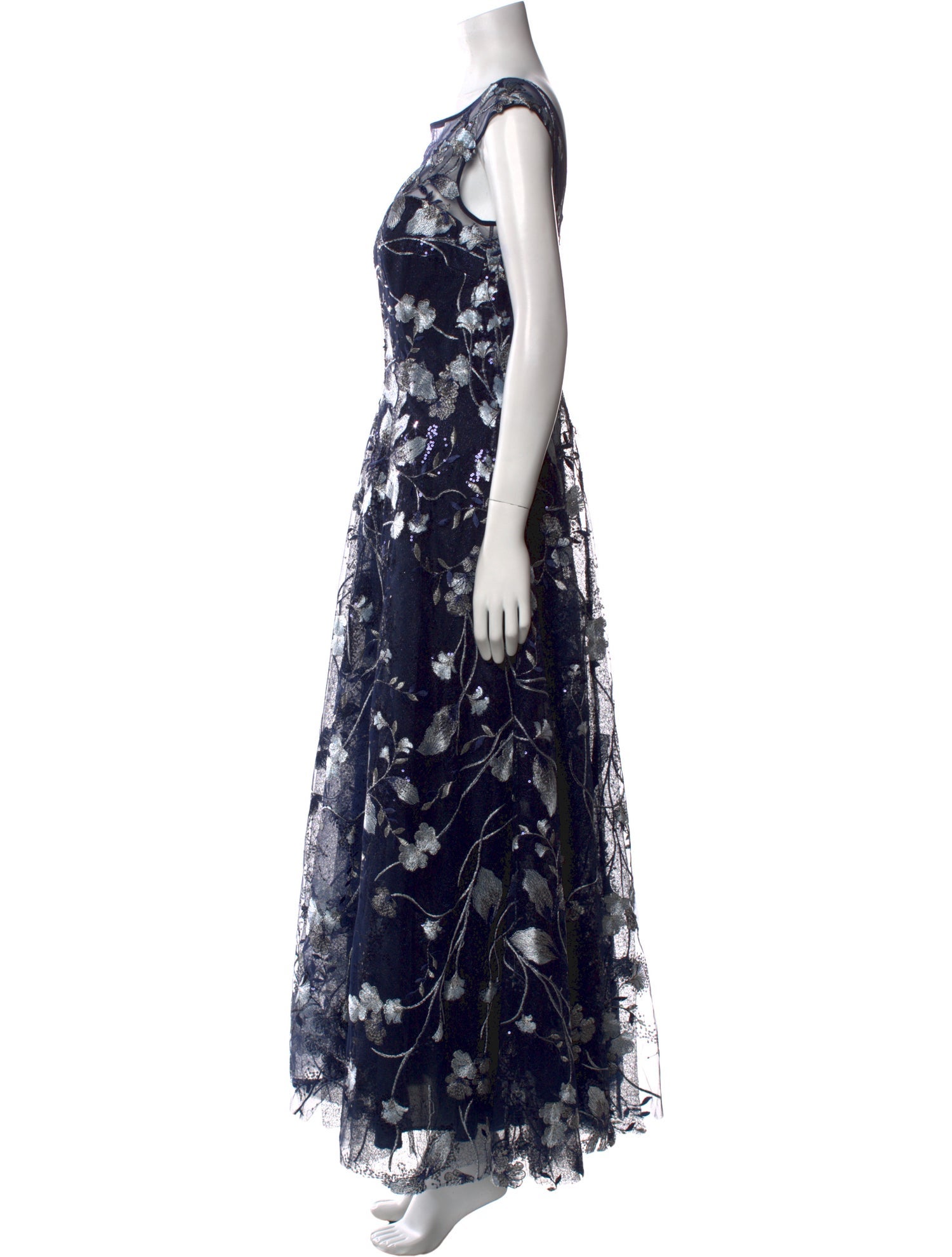 Teri Jon by Rickie Freeman Floral Print Long Dress