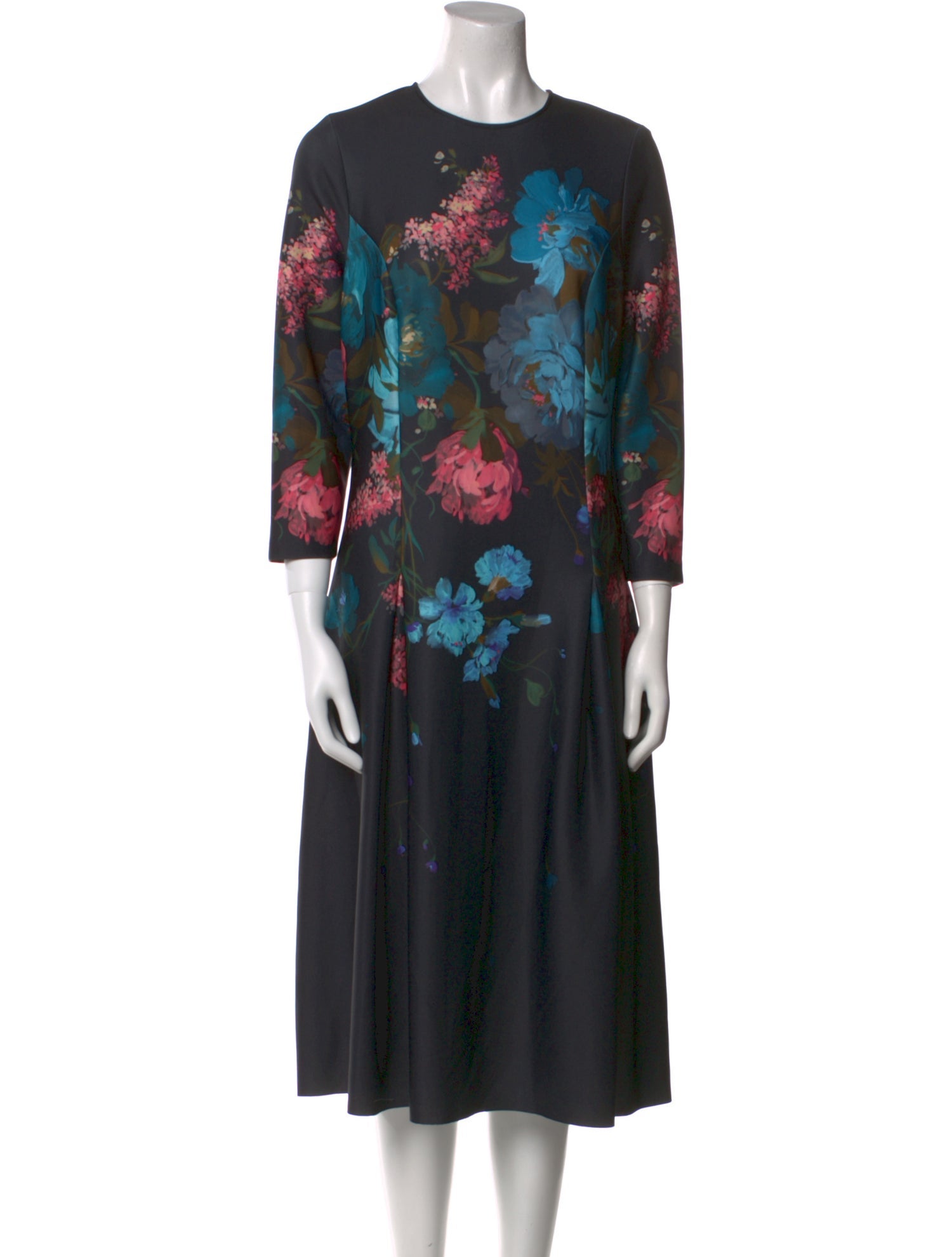 Teri Jon by Rickie Freeman Floral Print Midi Length Dress