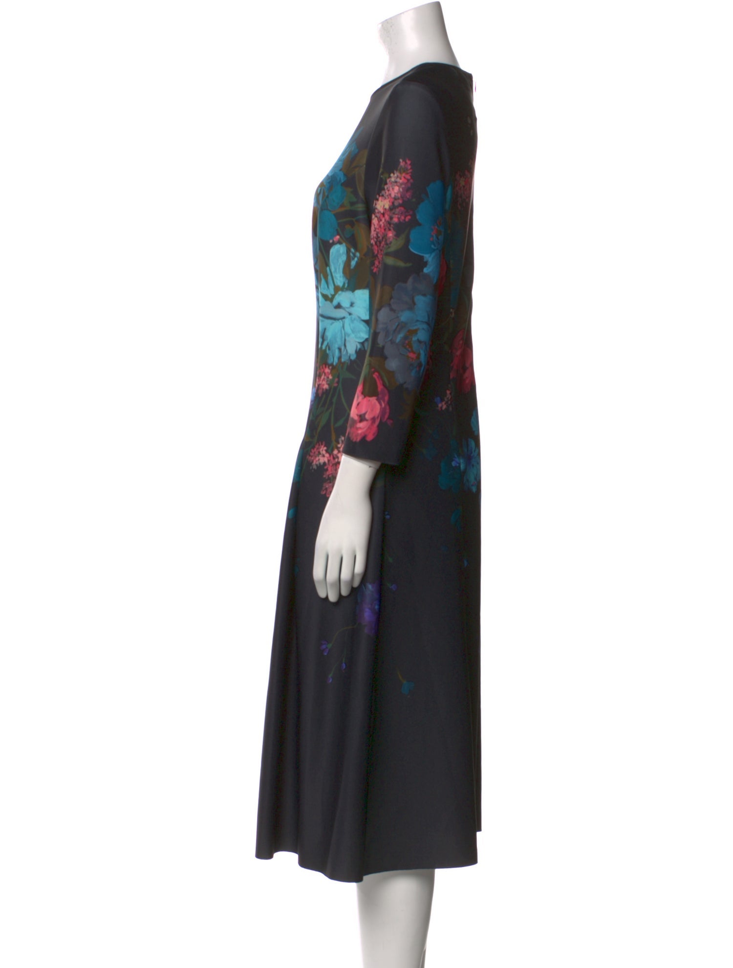 Teri Jon by Rickie Freeman Floral Print Midi Length Dress