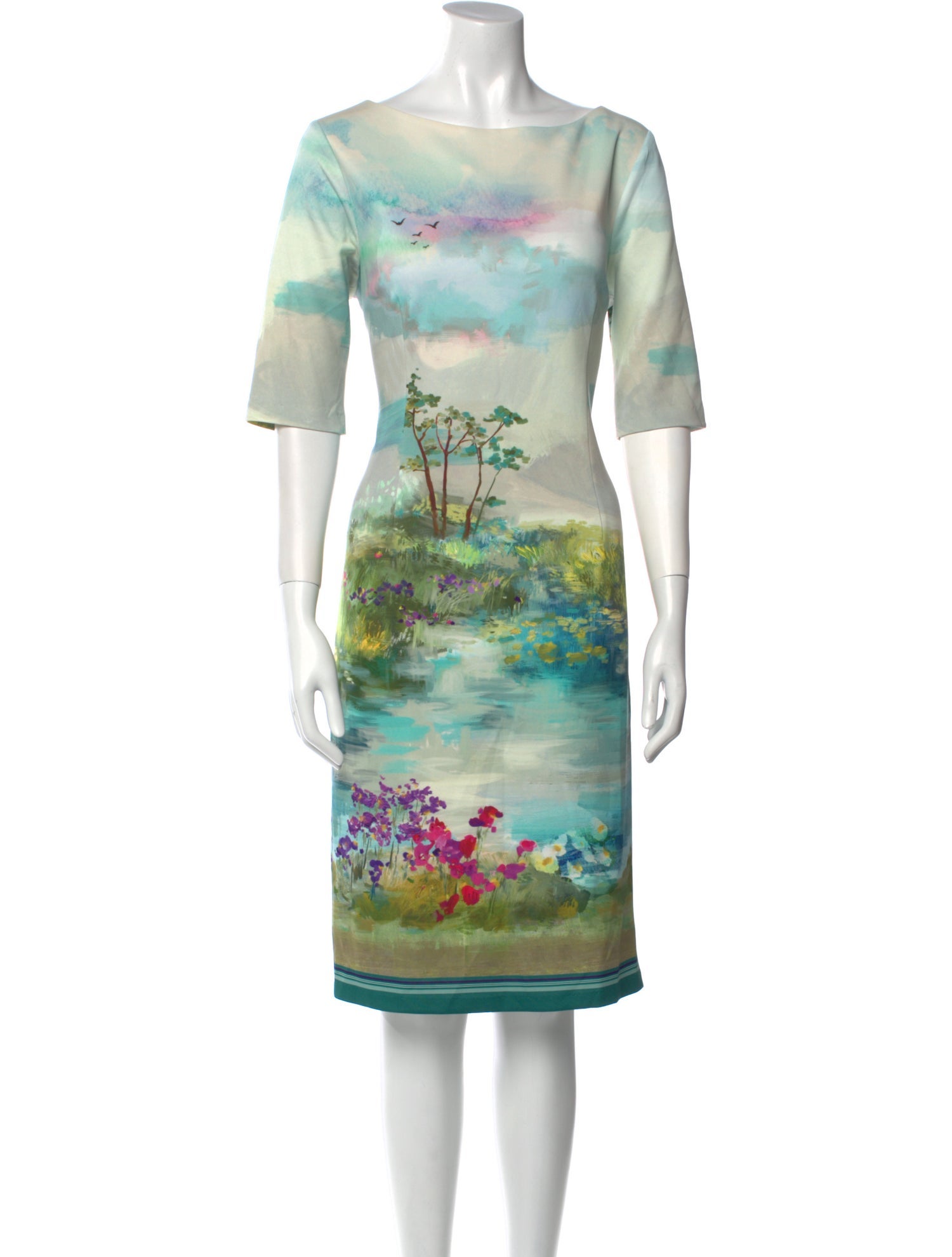 Teri Jon by Rickie Freeman Printed Knee-Length Dress