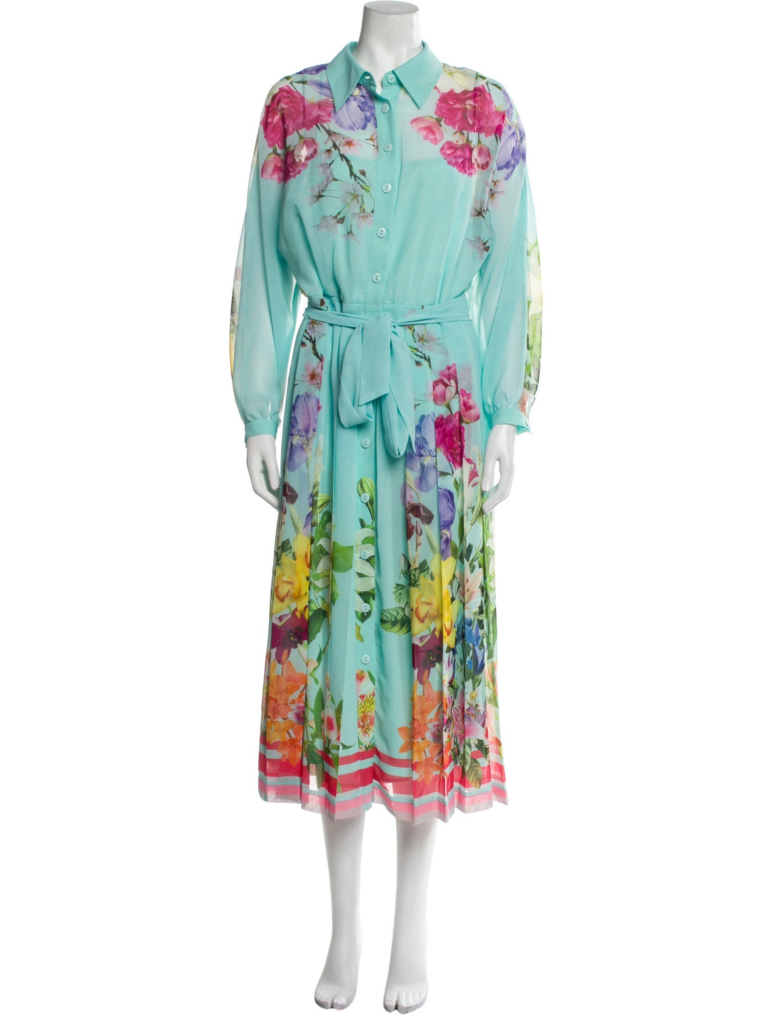 Teri Jon by Rickie Freeman Floral Print Long Dress