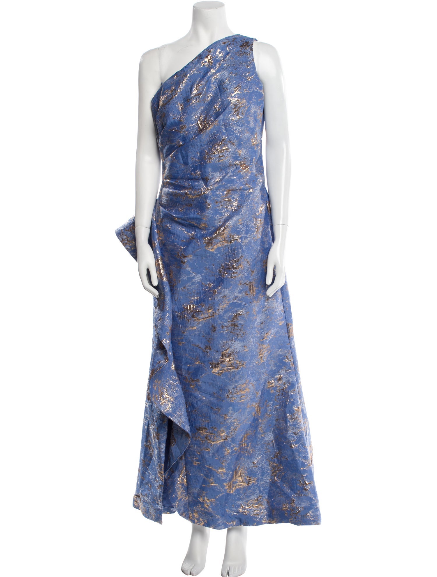 Teri Jon by Rickie Freeman One-Shoulder Long Dress