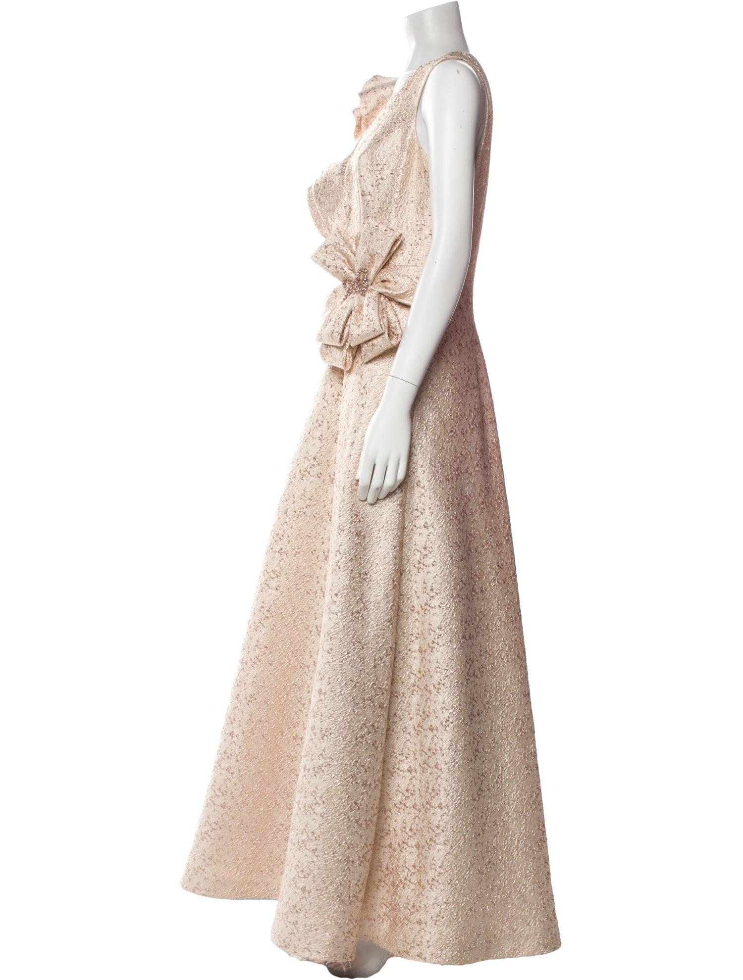 Teri Jon by Rickie Freeman V-Neck Long Dress