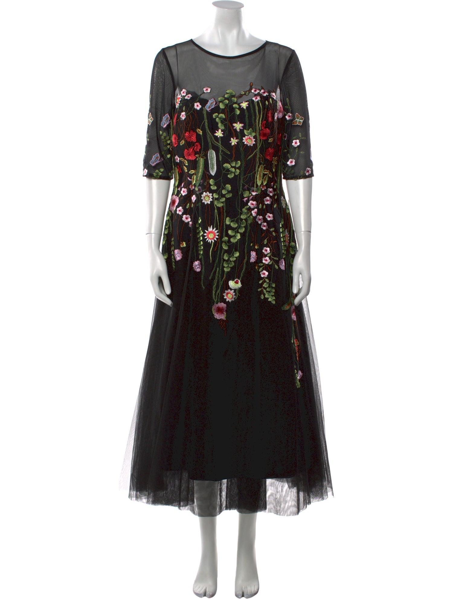 Teri Jon by Rickie Freeman Floral Print Long Dress w/ Tags