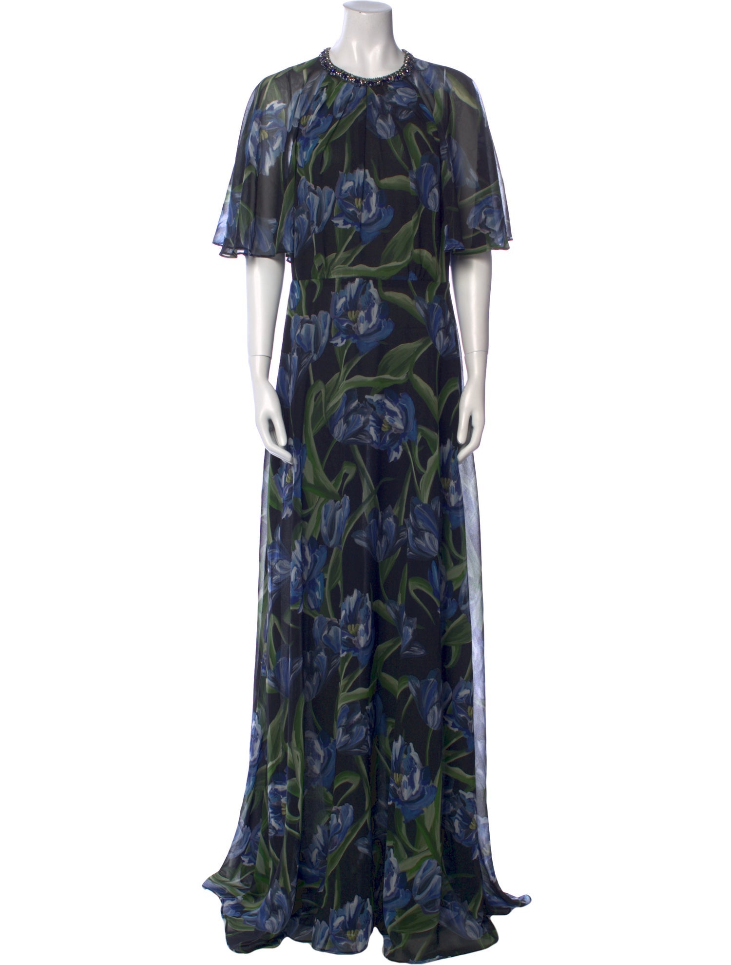 Teri Jon by Rickie Freeman Printed Long Dress w/ Tags