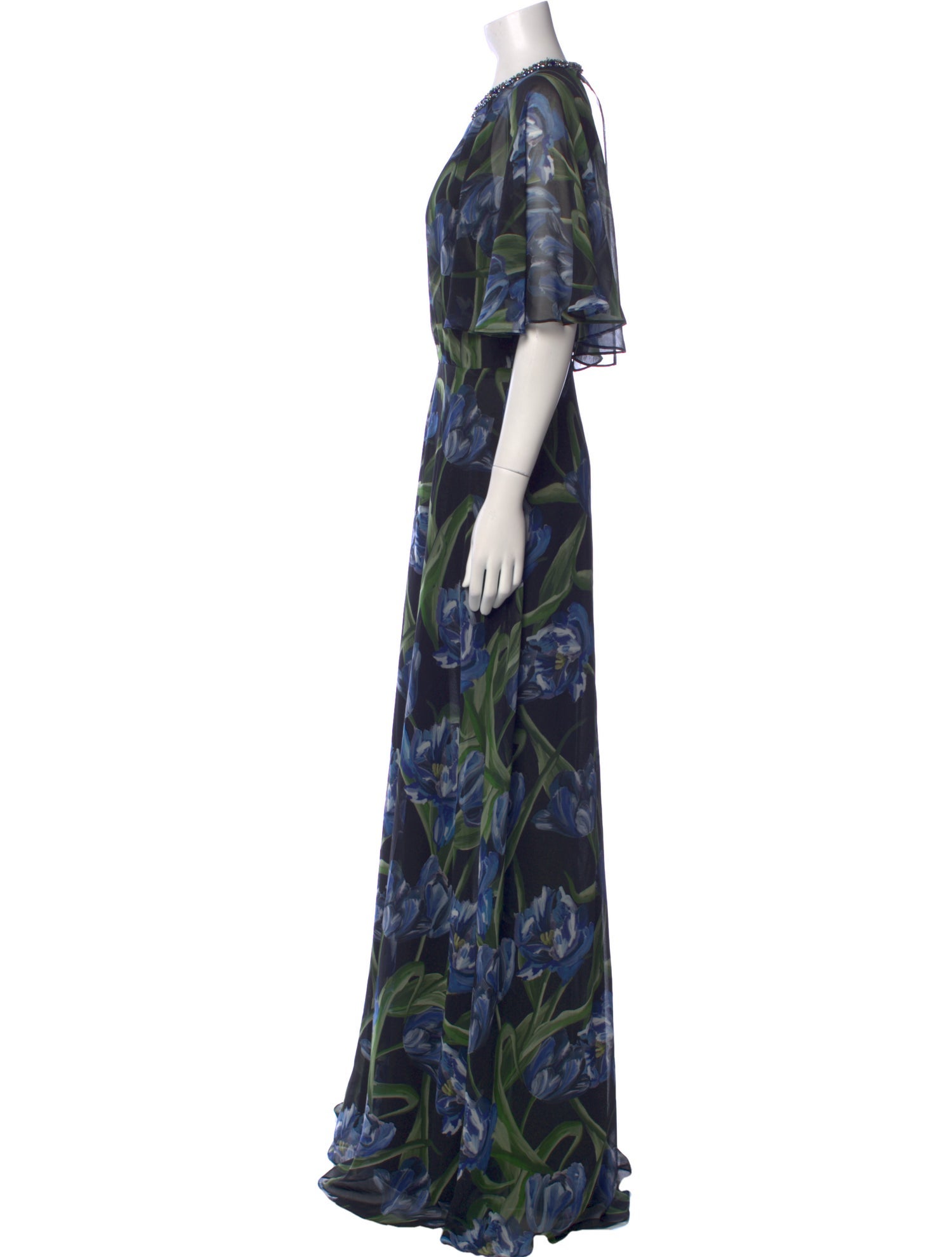 Teri Jon by Rickie Freeman Printed Long Dress w/ Tags